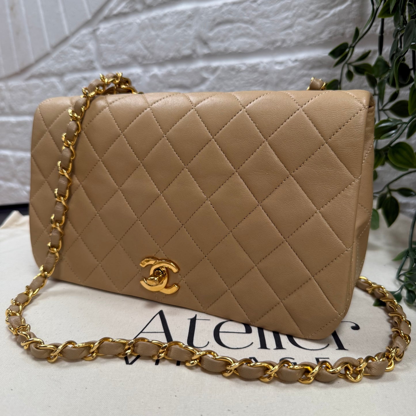 Chanel 1989 Rare Dark Beige Full Flap