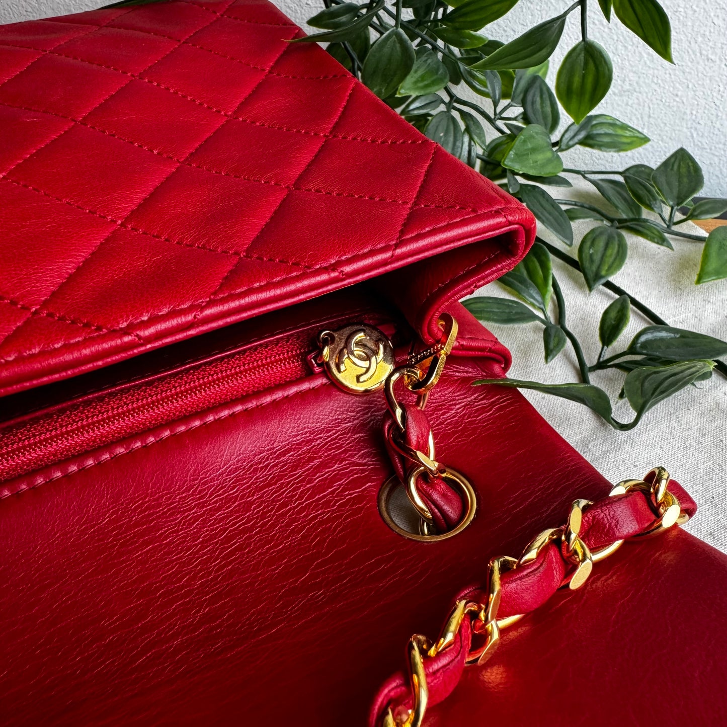 Chanel 1989 Poppy Red Square Classic Single Flap Medium