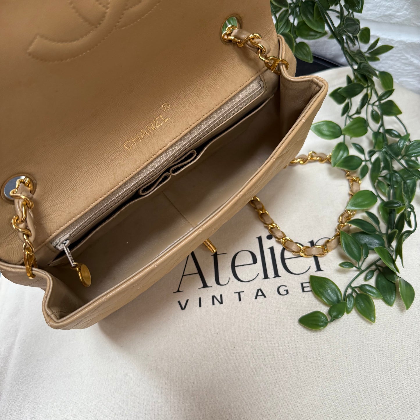Chanel 1989 Rare Dark Beige Full Flap
