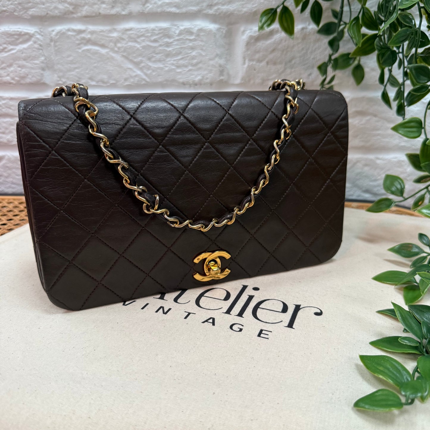 Chanel Rare 1989 Chocolate Brown Classic Medium Rectangle Full Flap