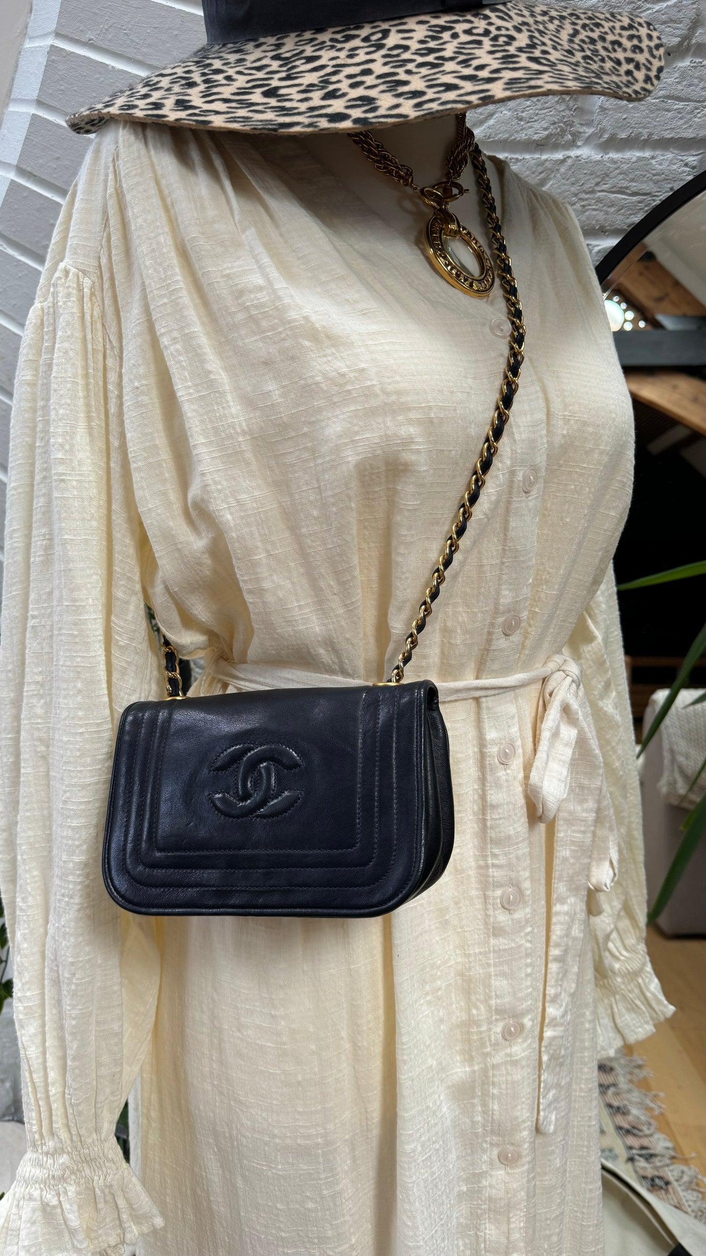 Chanel 1986 Navy CC Quilted Full Flap