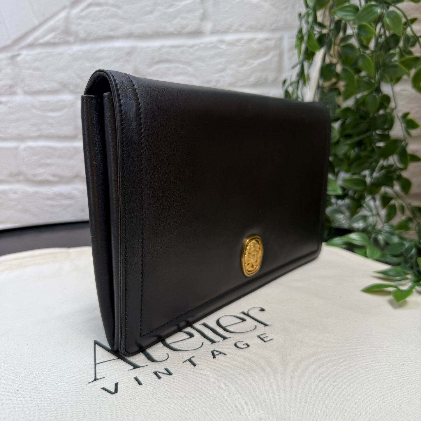 Celine 1980s Celine Triomphe two way leather bag