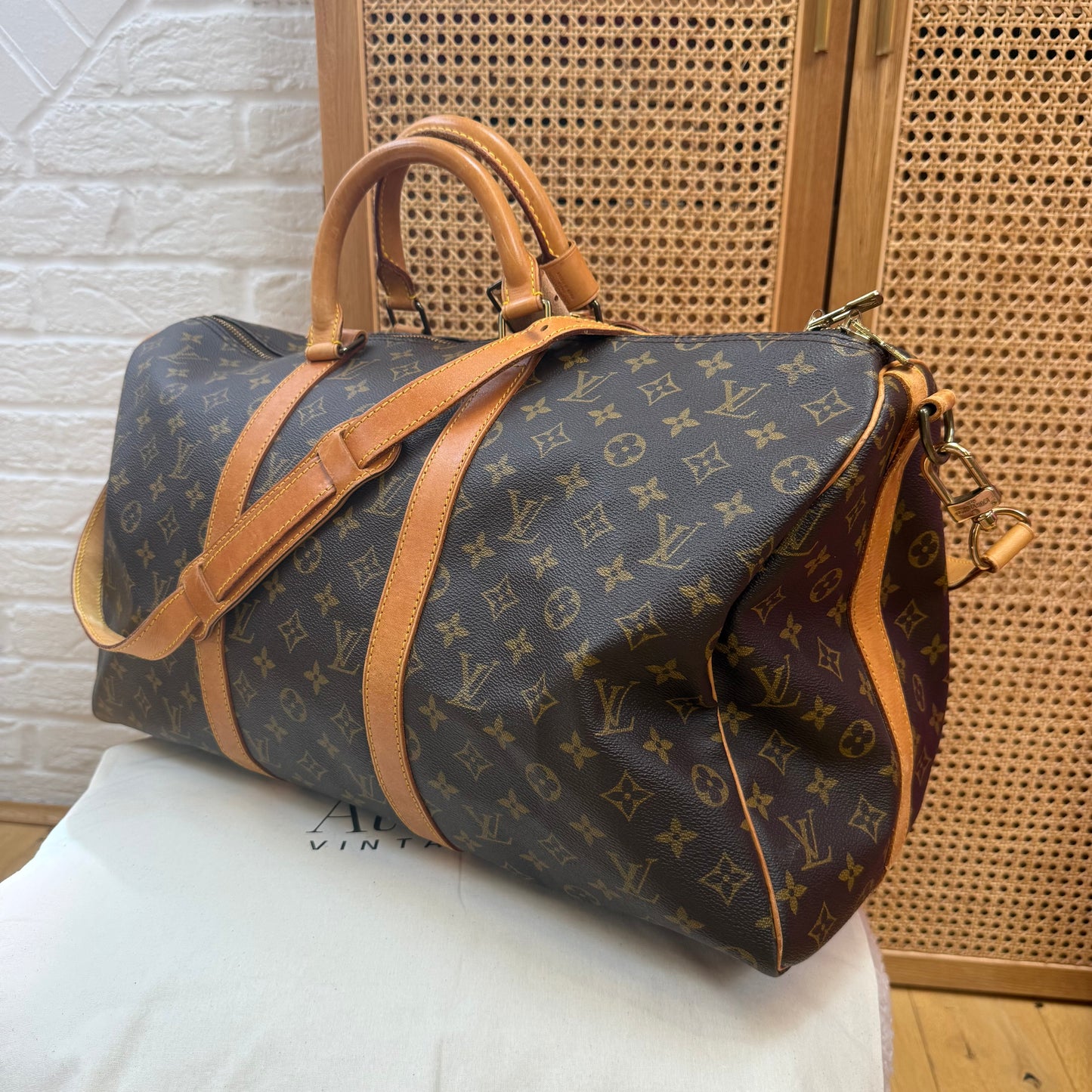 Louis Vuitton 1989 Keepall Bandoulier 50 with luggage tag & handle strap