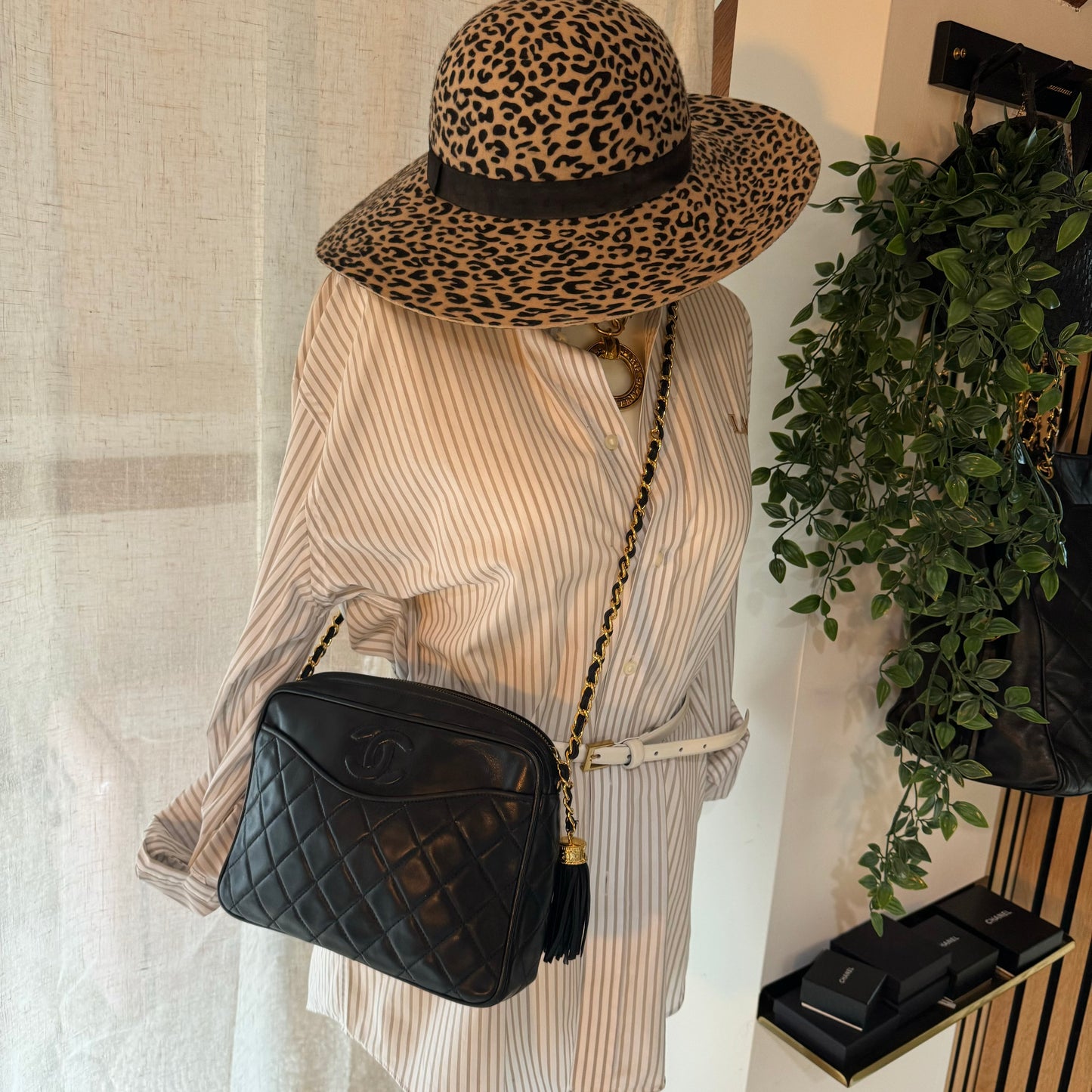 Chanel 1986 Quilted Lambskin Tassel Camera Bag