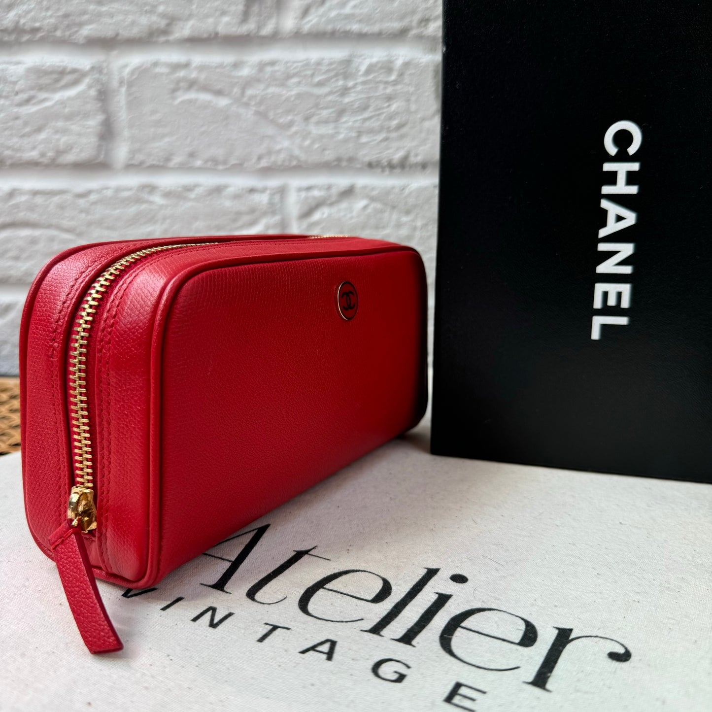 Chanel 2003 As New & Boxed Coco Button Vanity Clutch