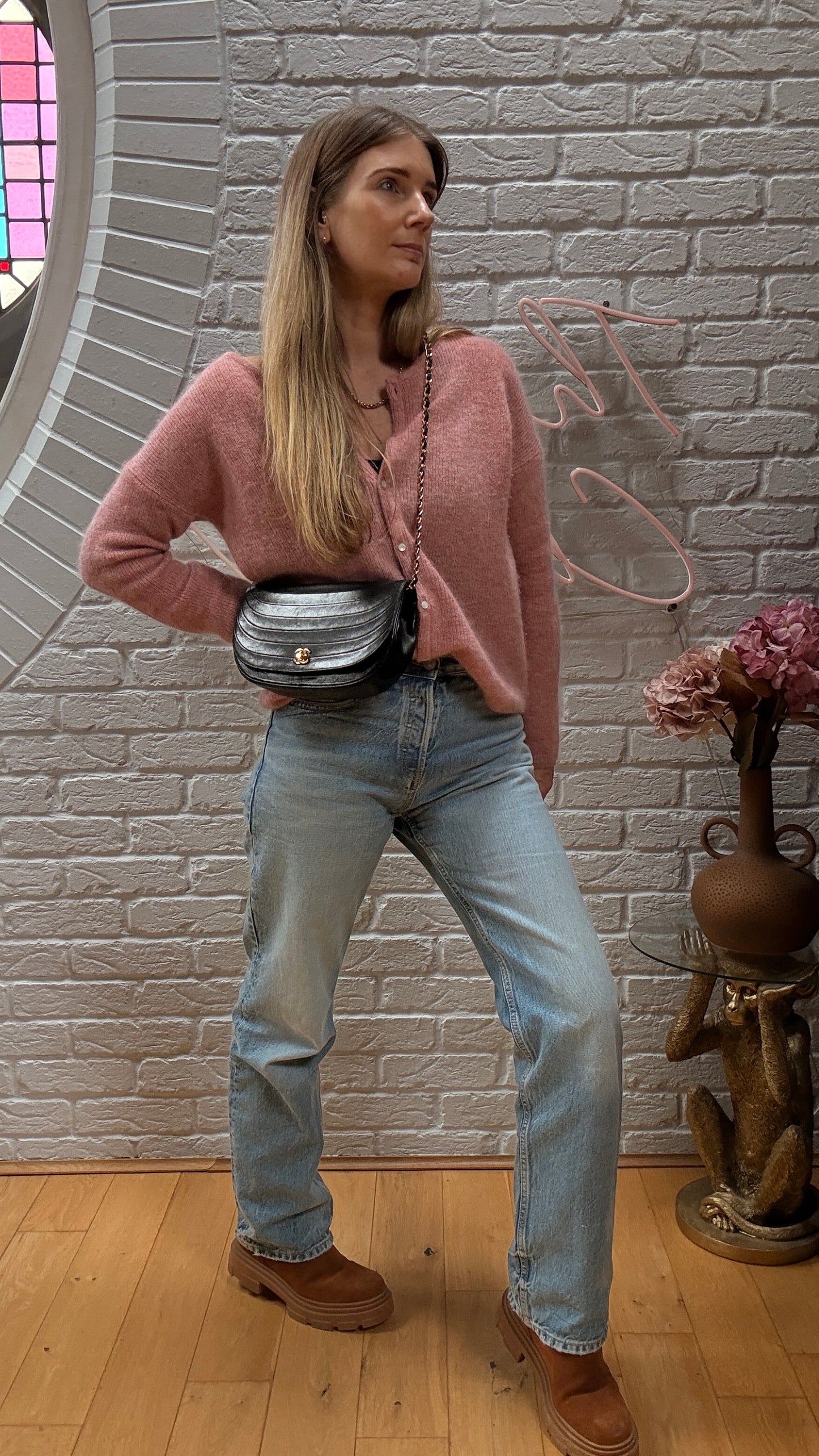 Chanel Early 1980s Quilted Half Moon CC Turnlock Single Flap