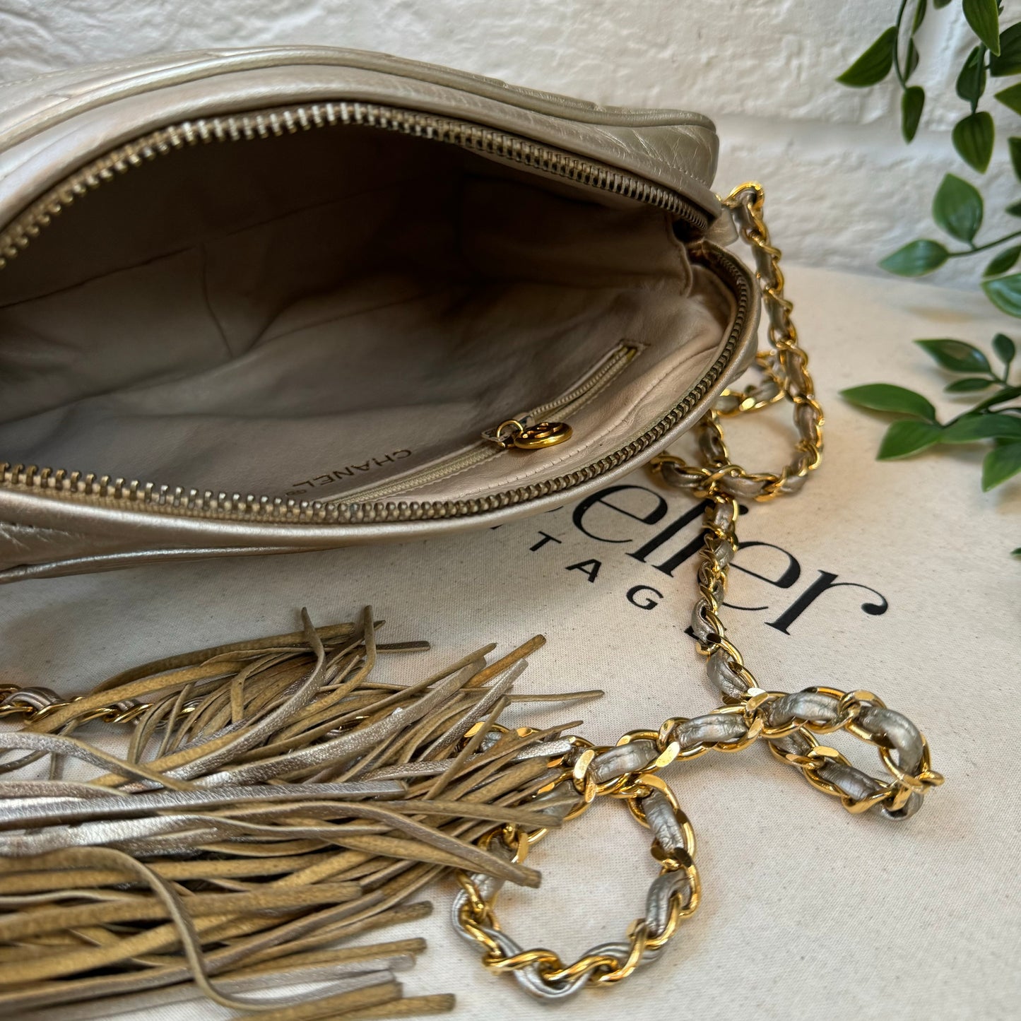 Chanel 1991 Diamond Quilted Vintage Tassel Camera Bag