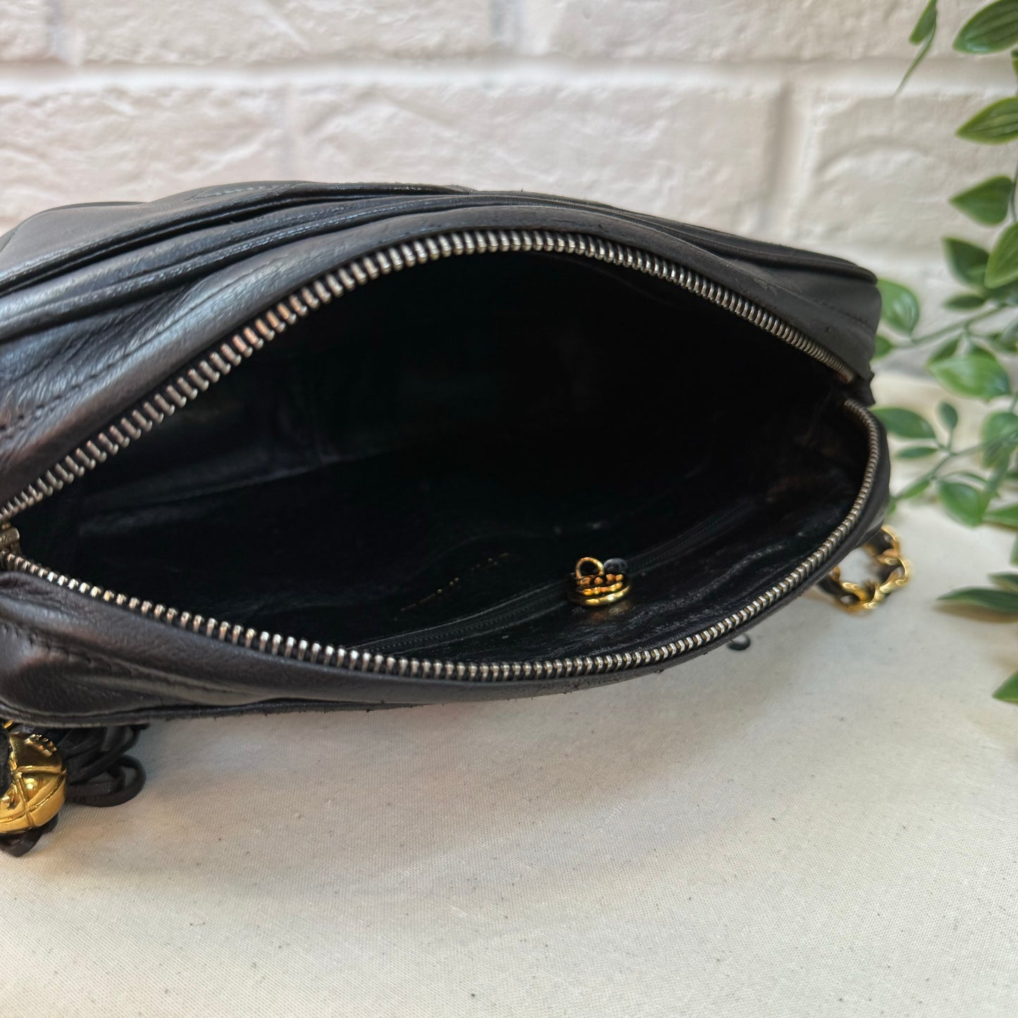 Chanel Rare 1991 Triple CC Lambskin Tassel Camera Bag