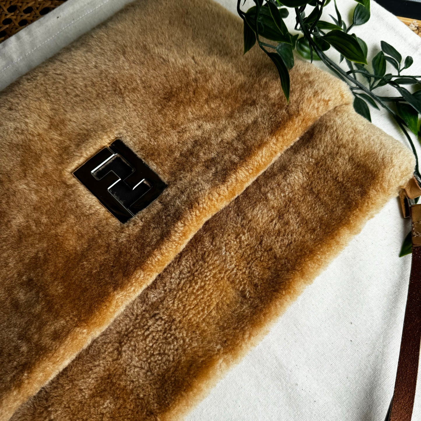 Fendi 1990s Shearling Shoulder Tote
