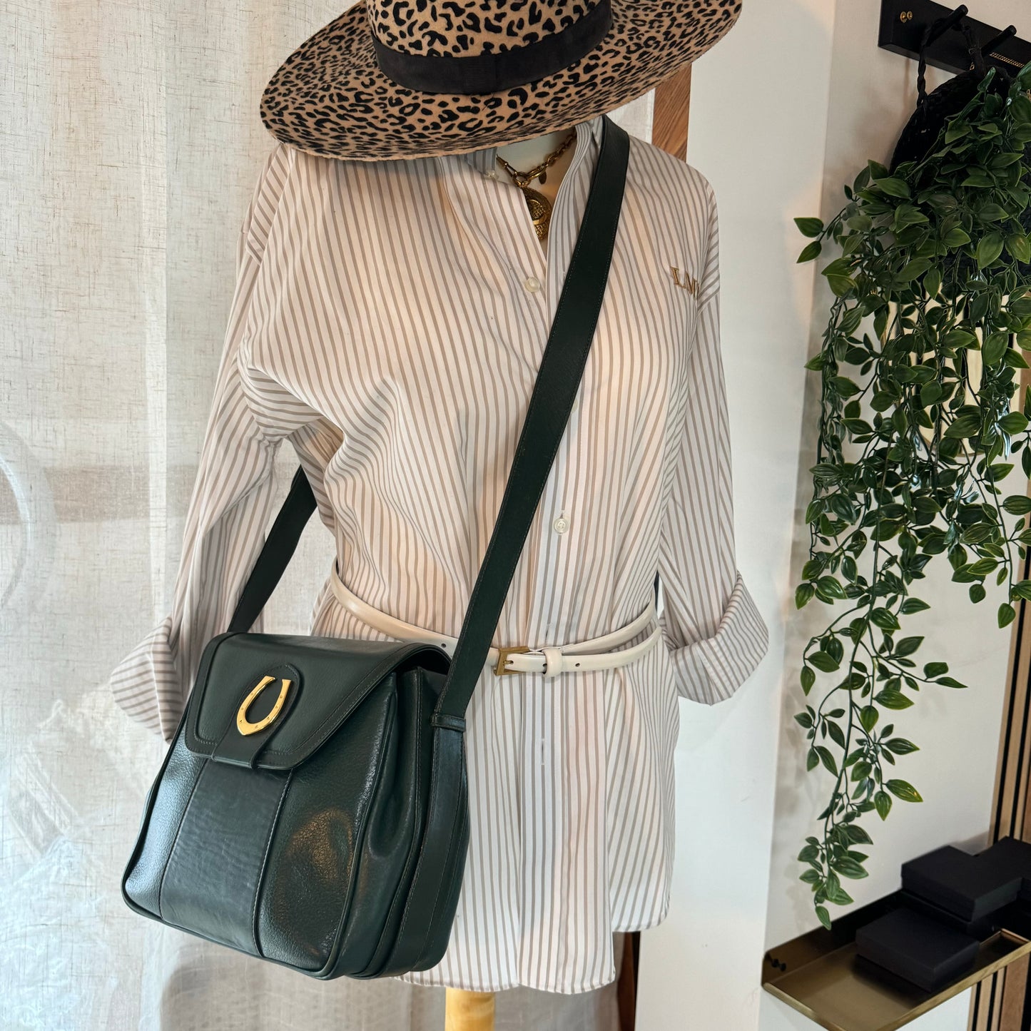 Gucci 1980s Emerald Horse Shoe Cross Body