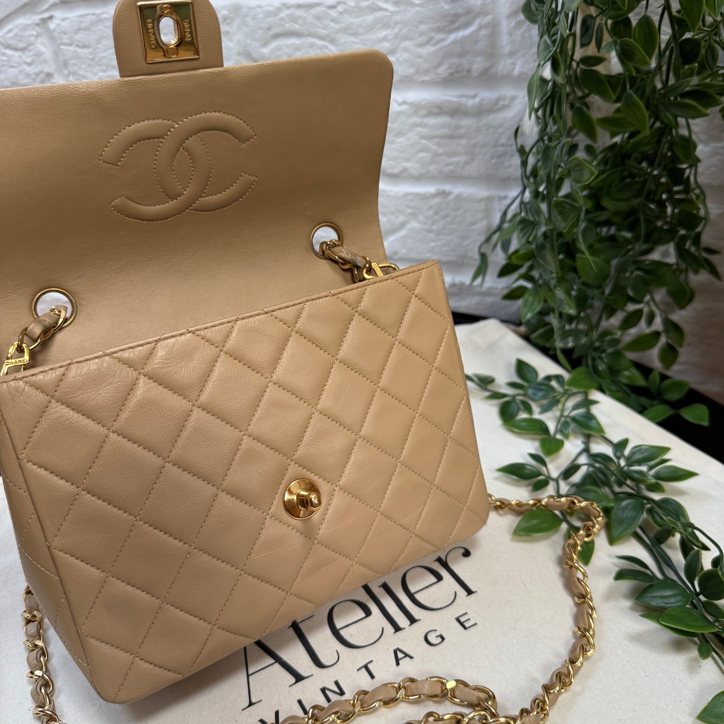 Chanel 1989 Chanel Dark Beige Medium Square
