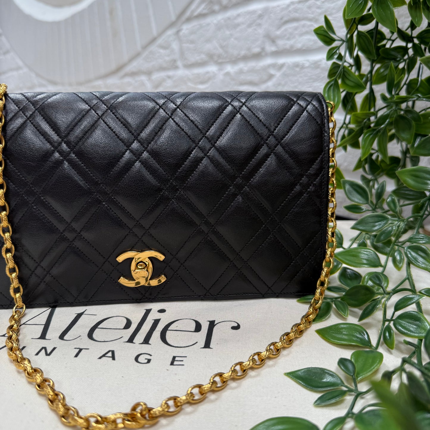 Chanel Rare 1986 Double Diamond Quilted Bijoux Chain Classic Rectangle