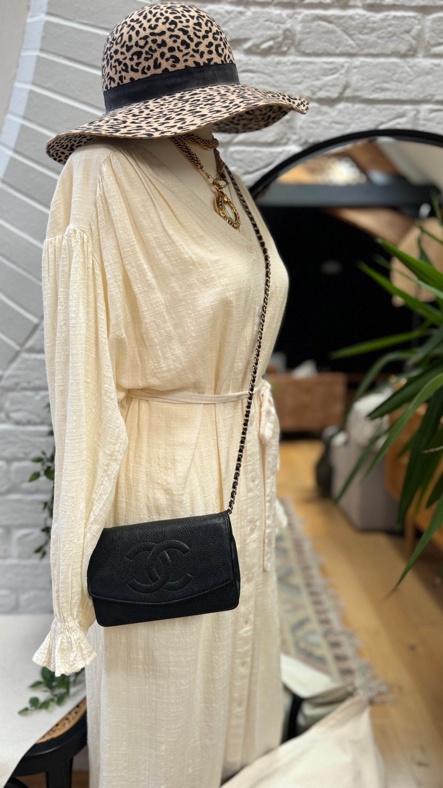 Chanel 2002 Caviar Leather Wallet on Chain WOC - Boxed