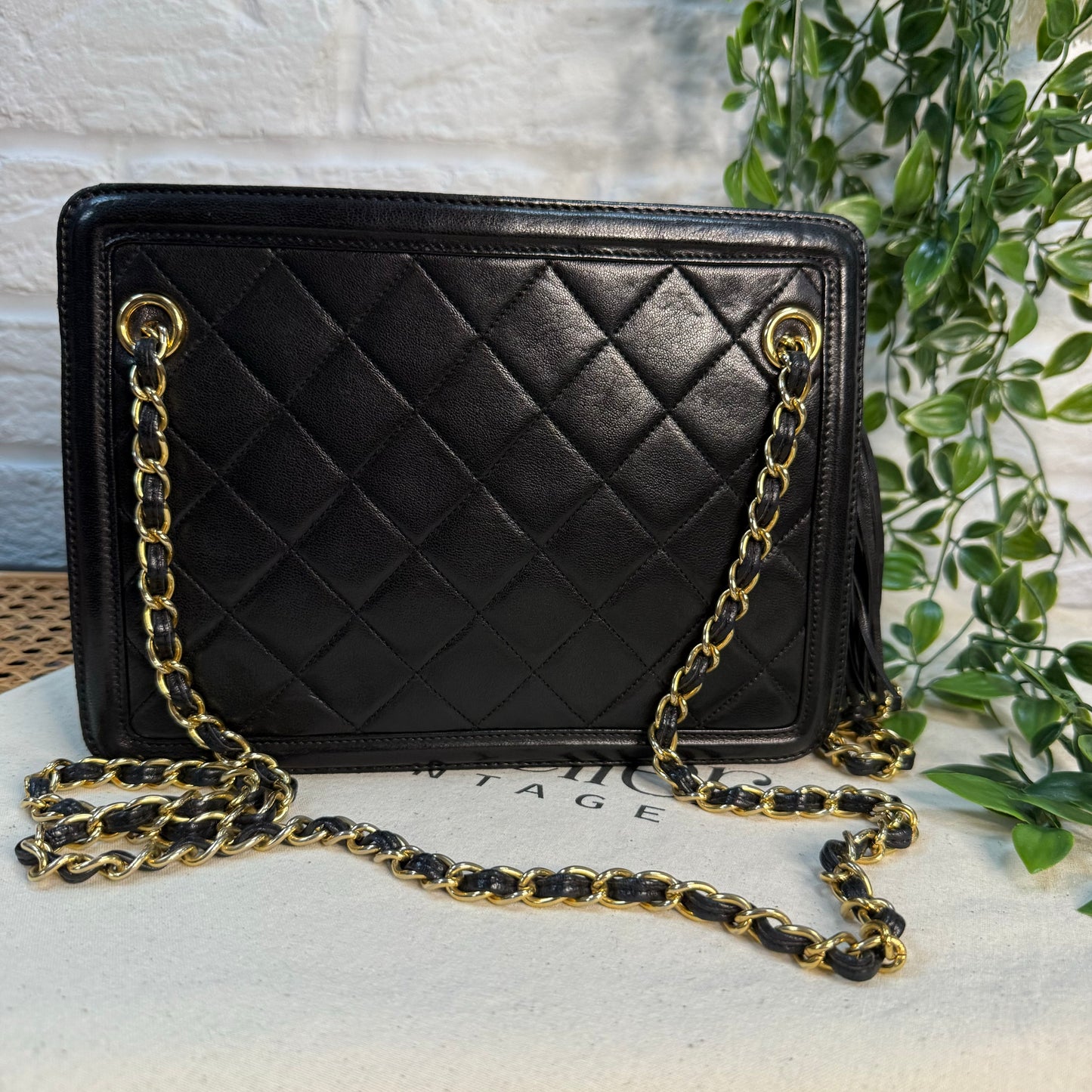 Chanel 1989 Lambskin Tassel Timeless Mini Tote