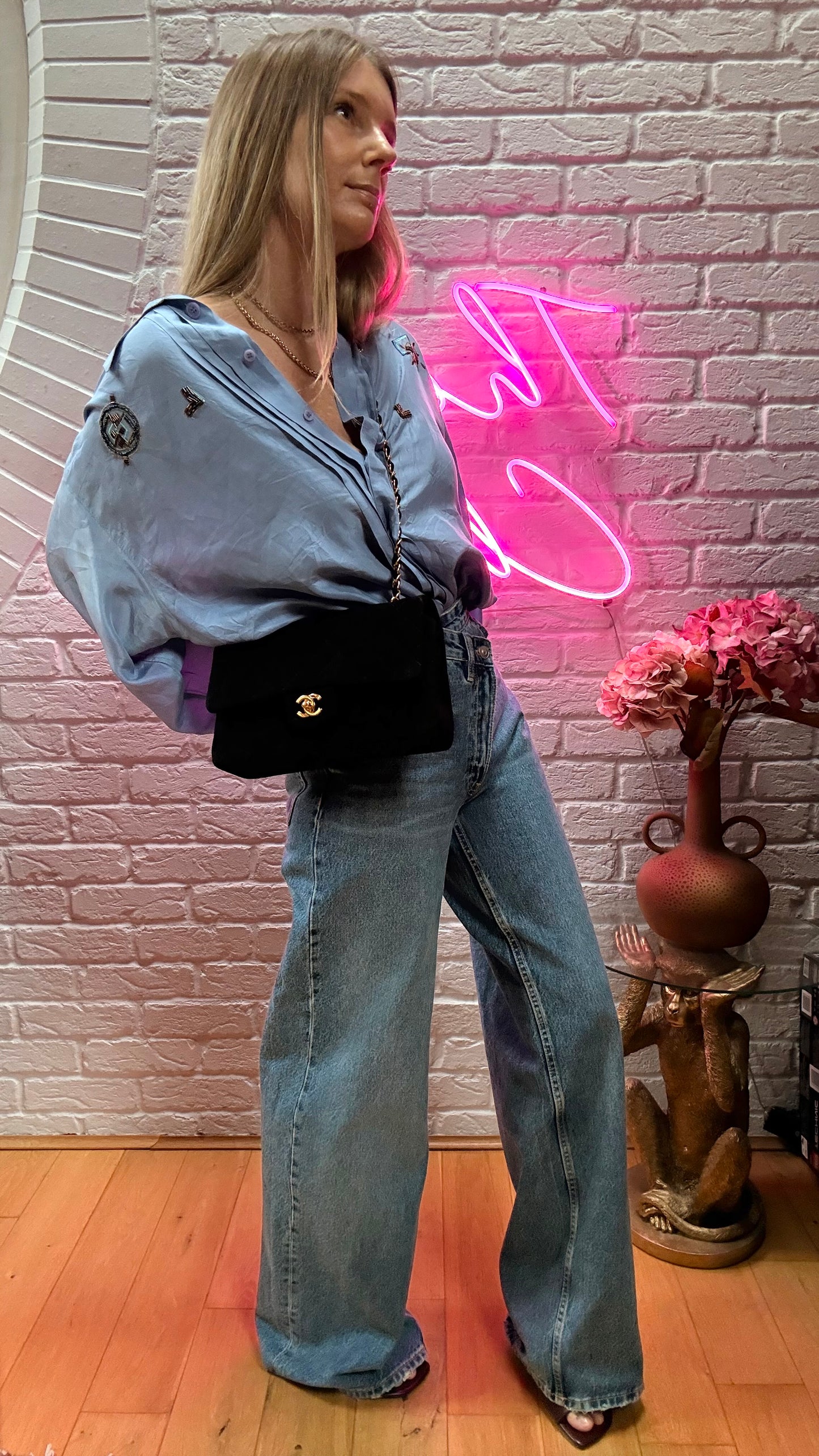 Chanel 2006 Ultra Rare Classic Double Flap Medium in Black Suede