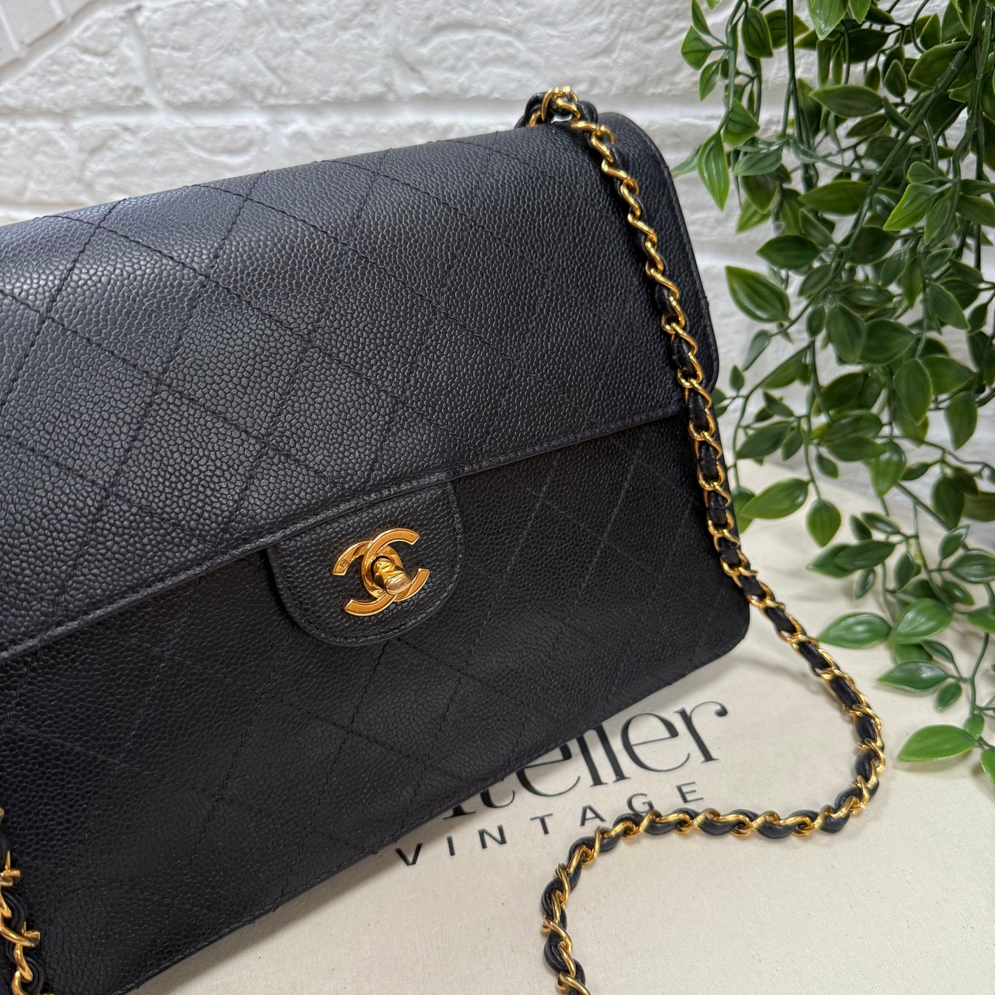 Chanel 1997 Very Rare Midnight Blue Caviar Single Flap