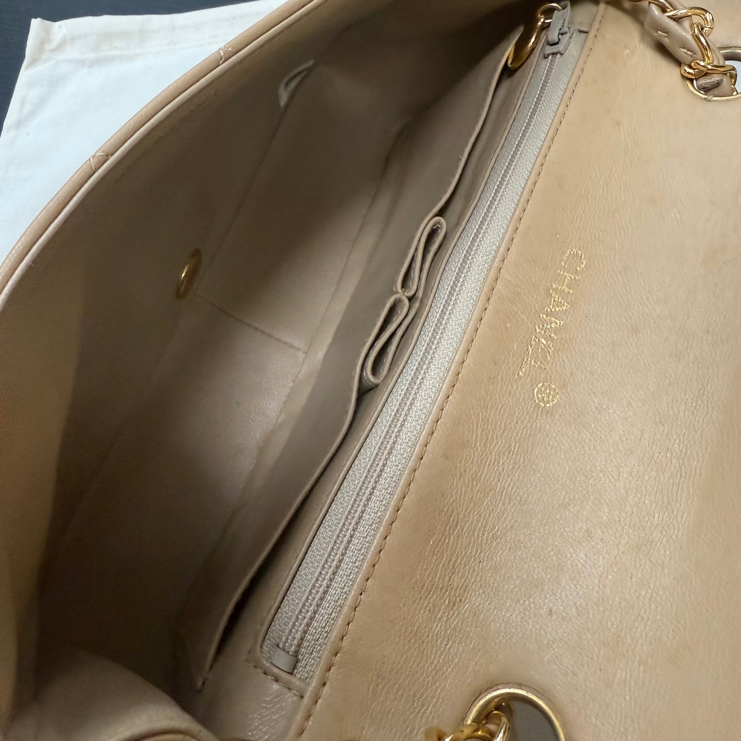 Chanel 1989 Rare Dark Beige Full Flap