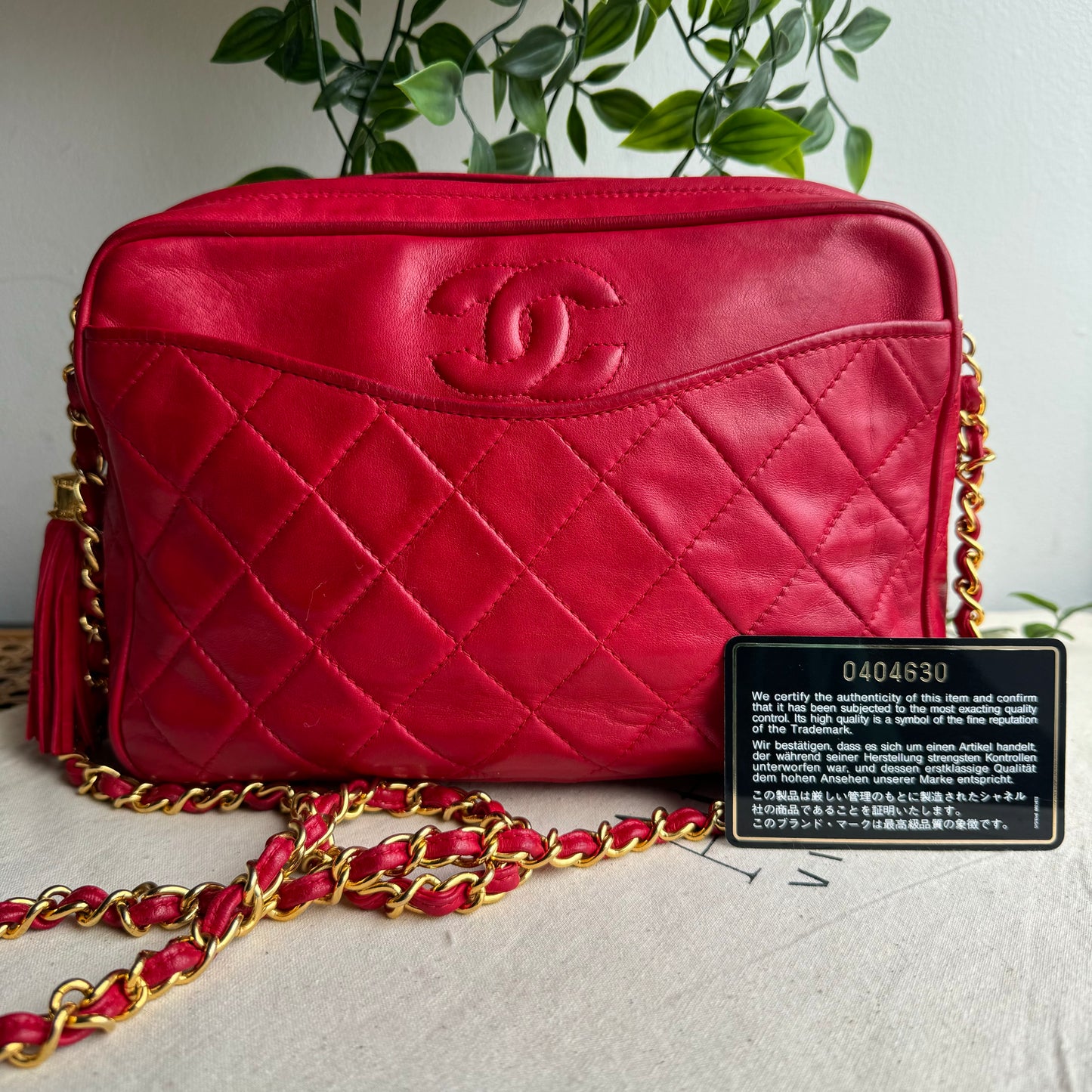 Chanel 1986 Red Vintage Tassel Camera Bag