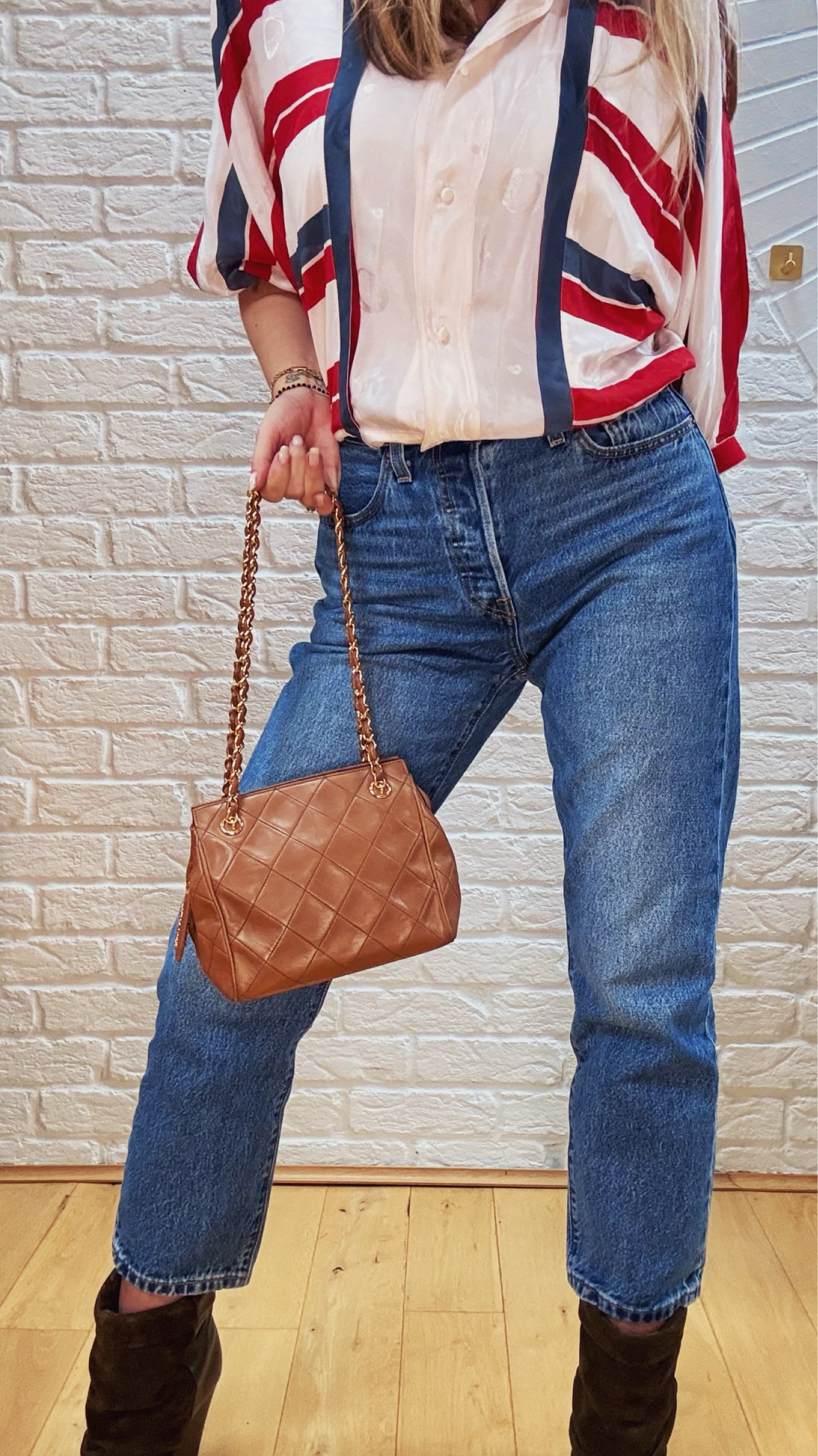 Chanel 1994 CC Lambskin Quilted Shoulder Bag