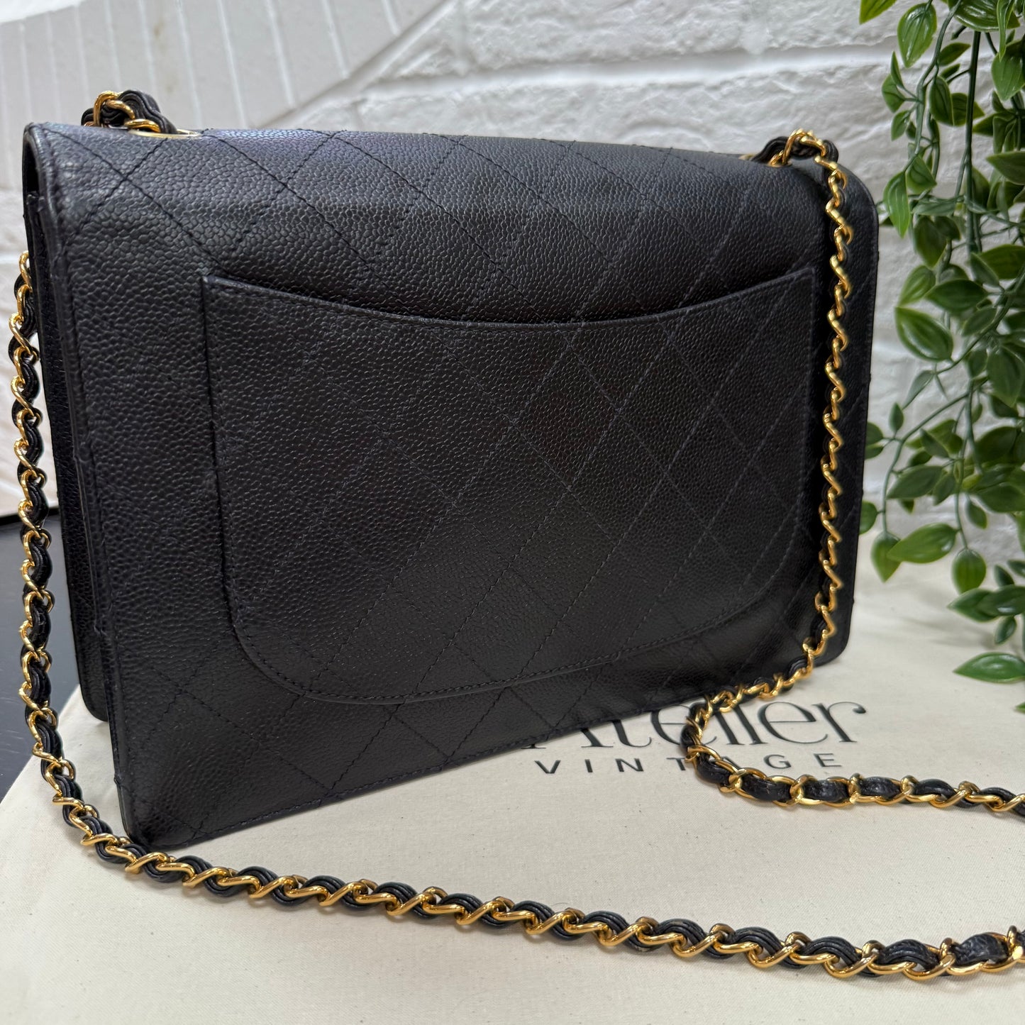 Chanel 1997 Very Rare Midnight Blue Caviar Single Flap