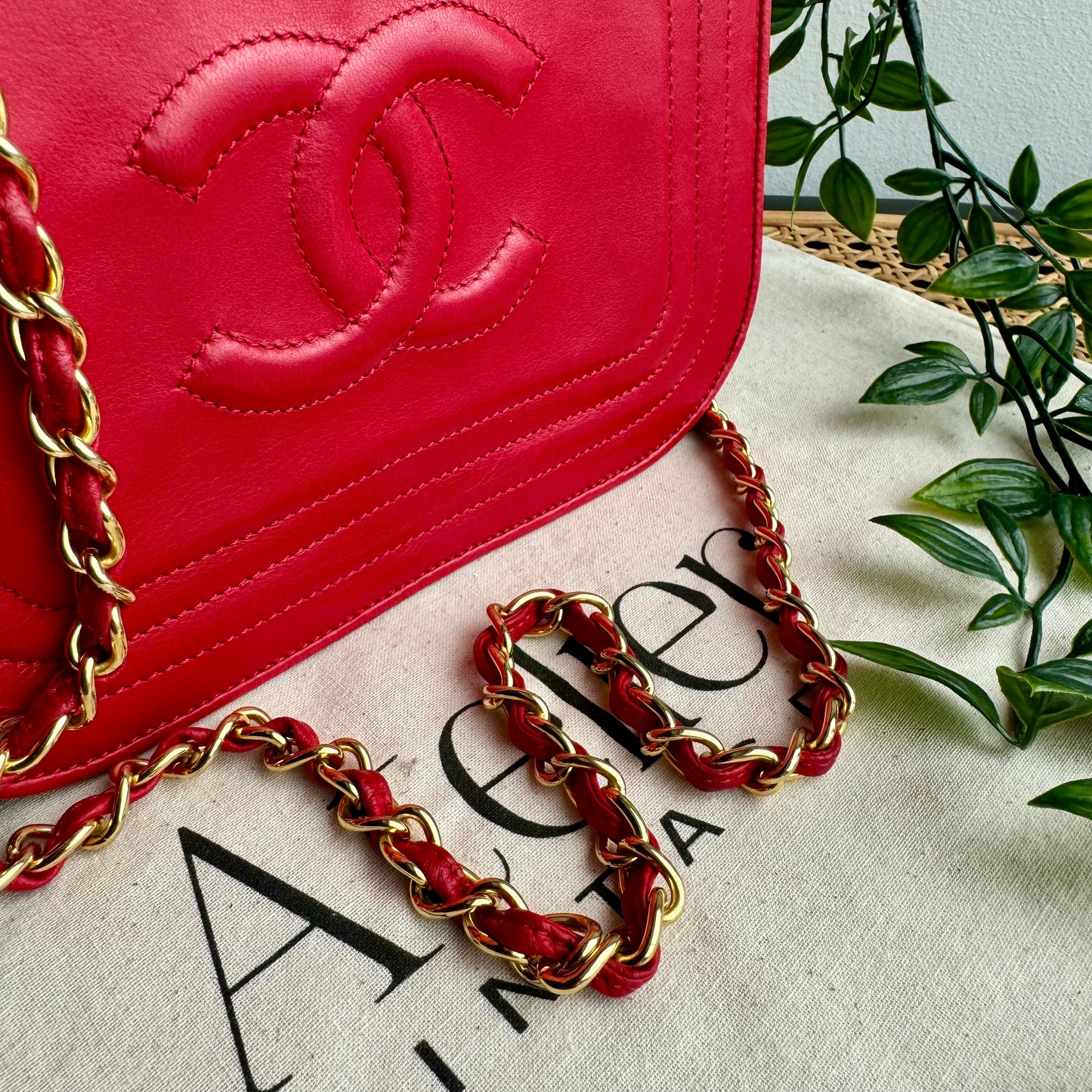 Chanel 1986 Red CC Quilted Full Flap