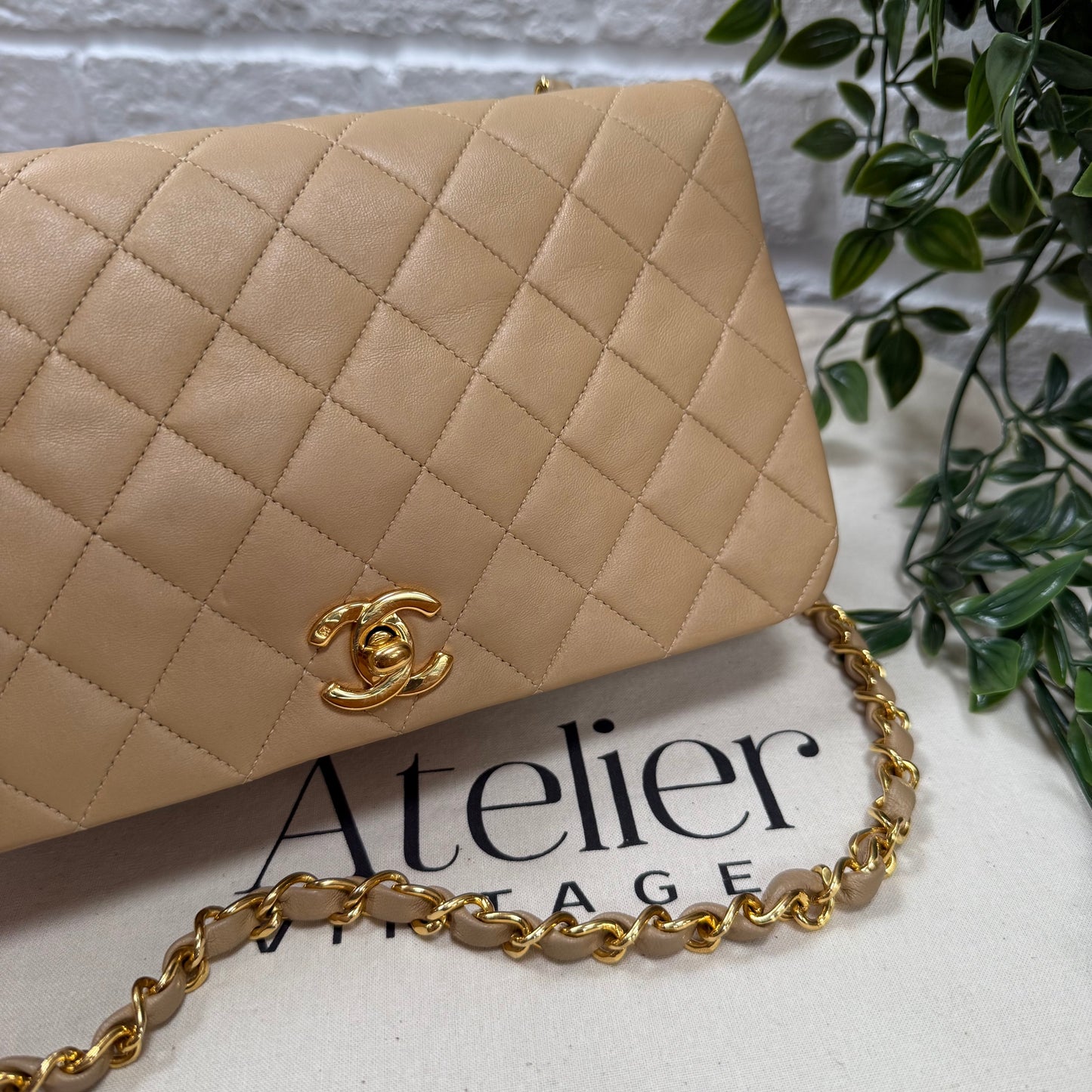 Chanel 1989 Rare Dark Beige Full Flap