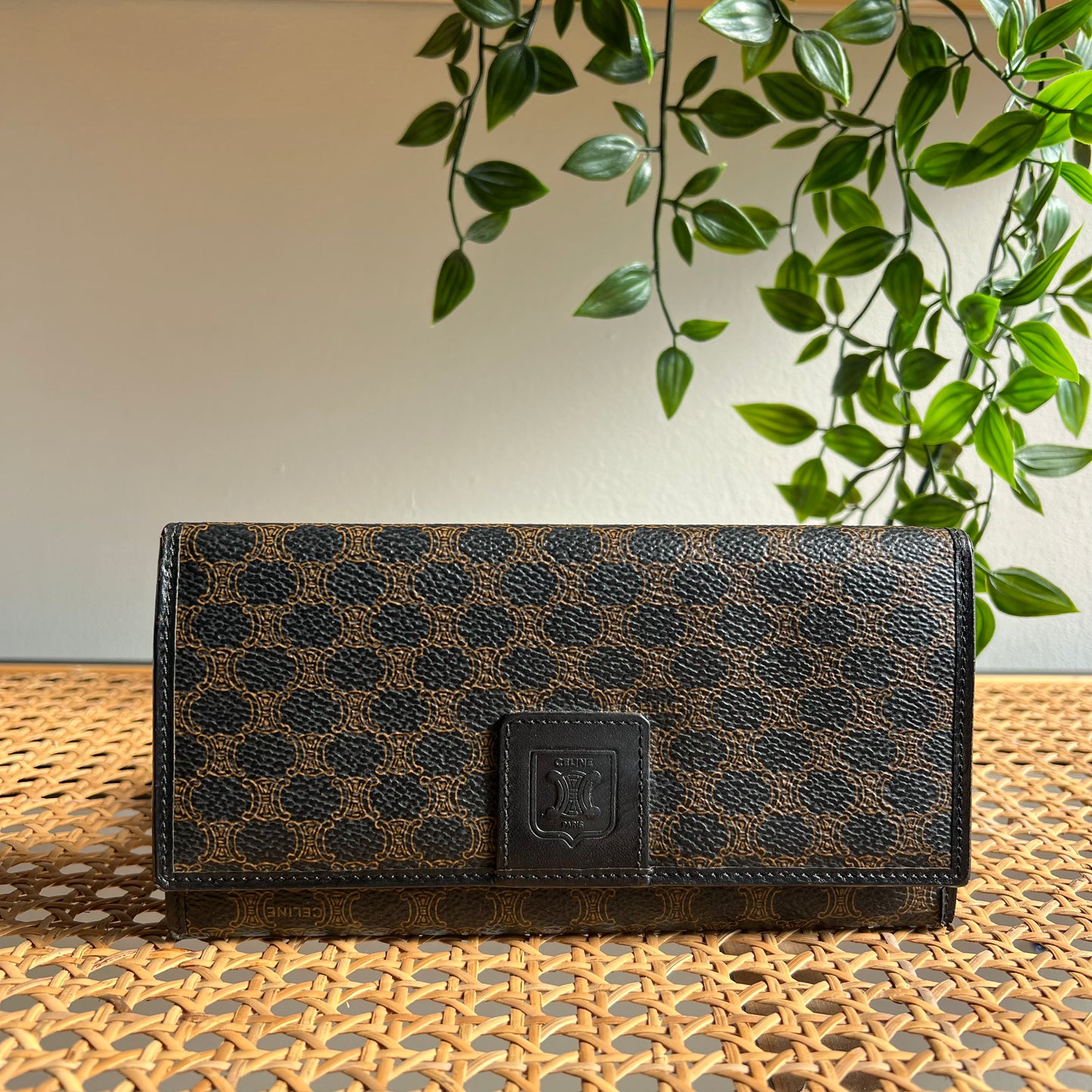 Celine Macadam Print Kiss Lock Purse