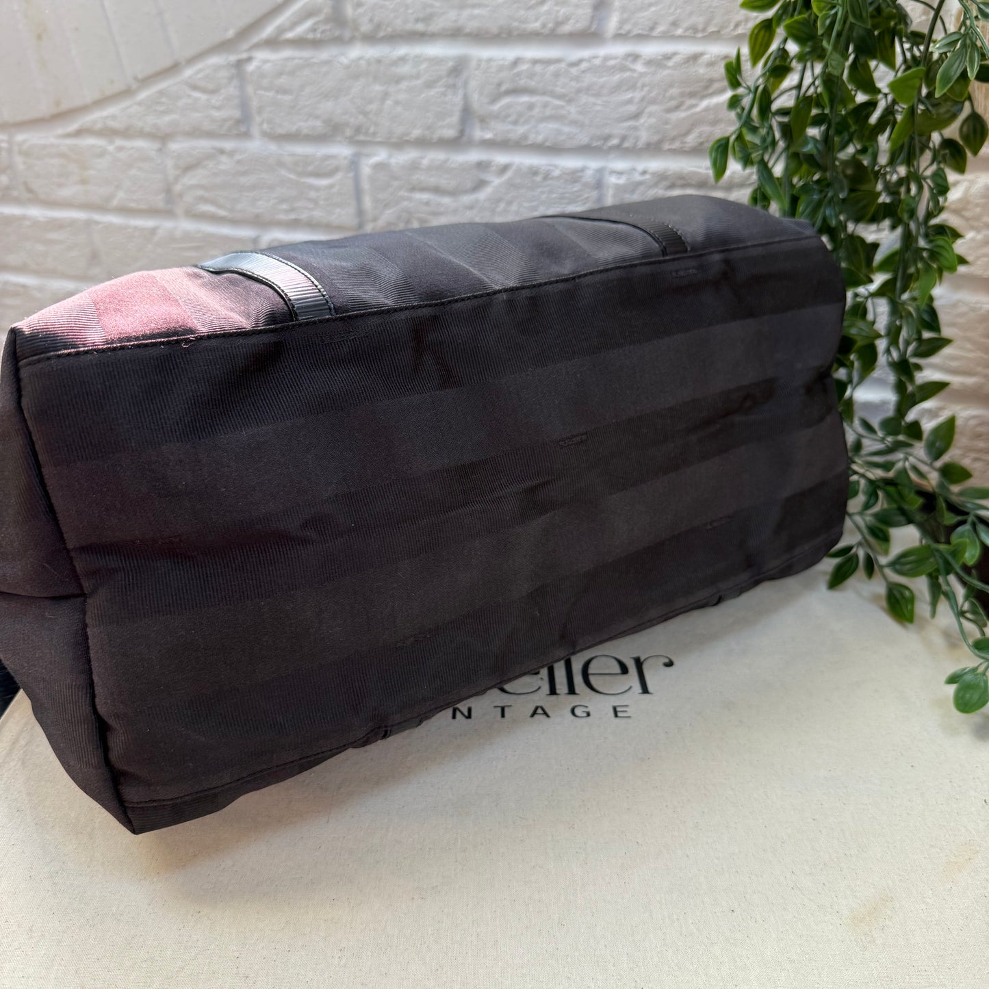 Fendi Pequin Noir Two Way Tote