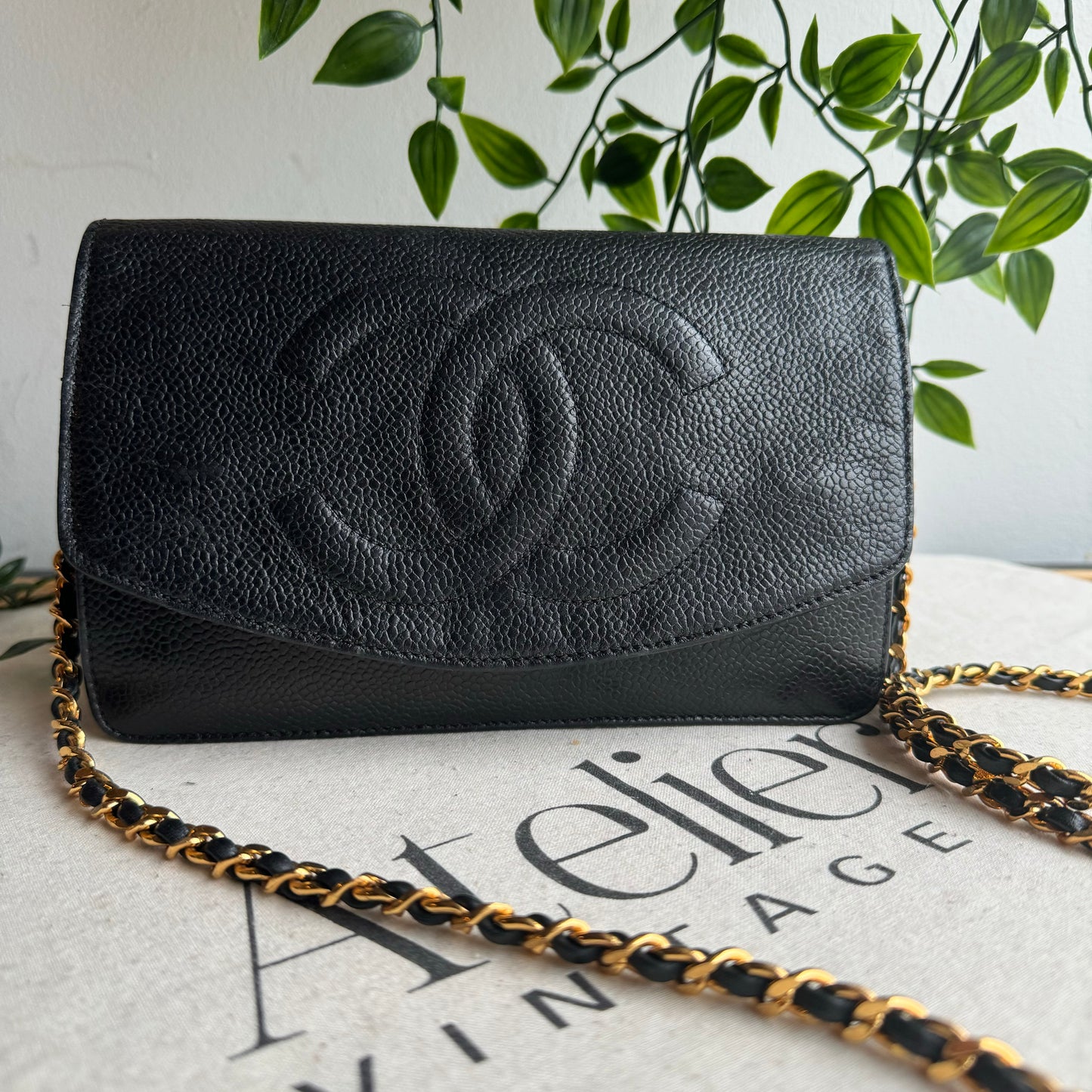 Chanel 1994 Caviar Leather Wallet on Chain WOC