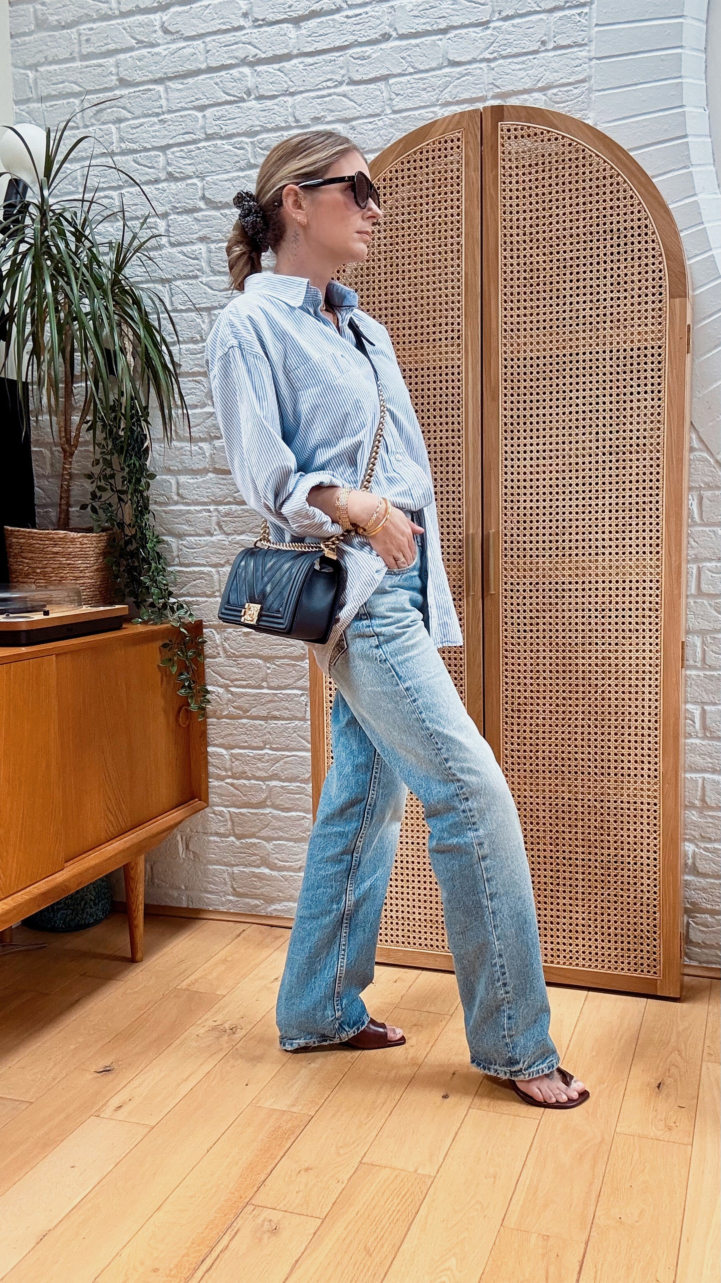 Chanel 2016 Rare Navy Le Boy Caviar & Calf Skin Chevron Old Medium