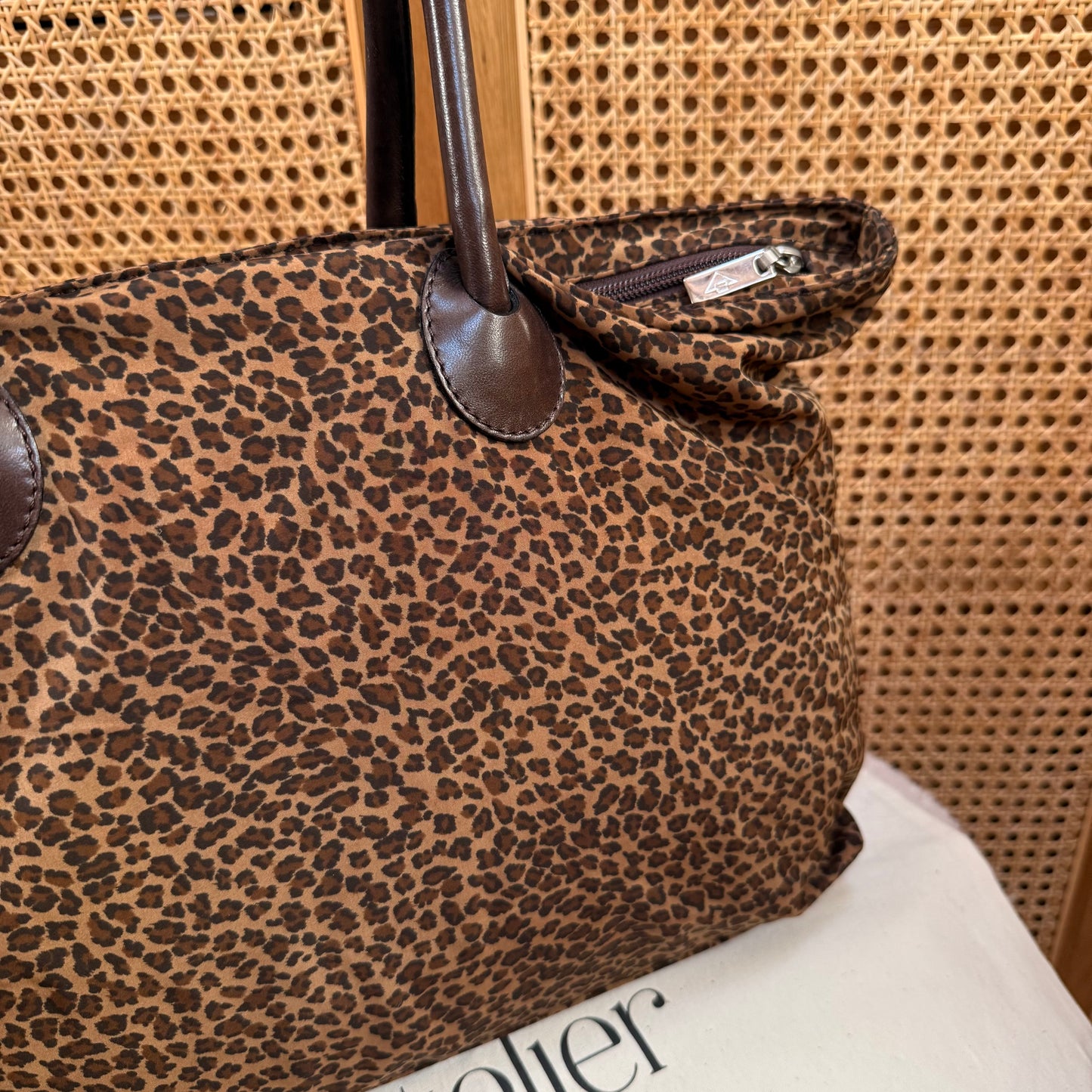 Bottega Veneta 1990s Leopard Print Boston Tote