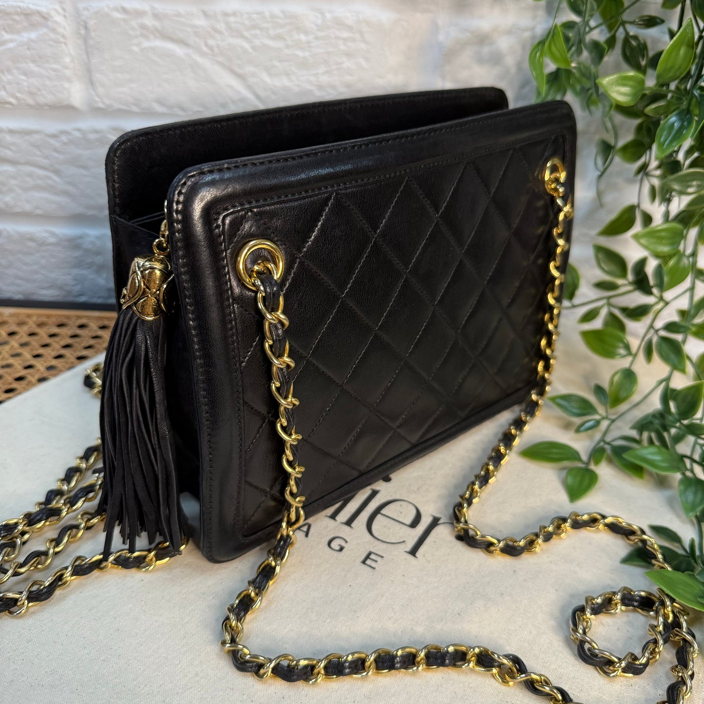 Chanel 1989 Lambskin Tassel Timeless Mini Tote