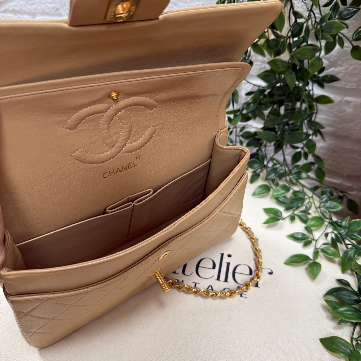 Chanel Rare 1989 Dark Beige Classic Double Flap Medium