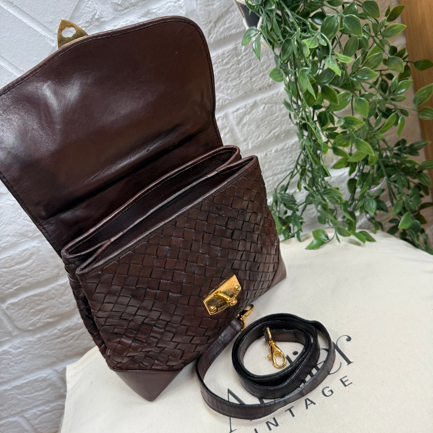 Bottega Veneta Chocolate Brown Two Way Cross Body