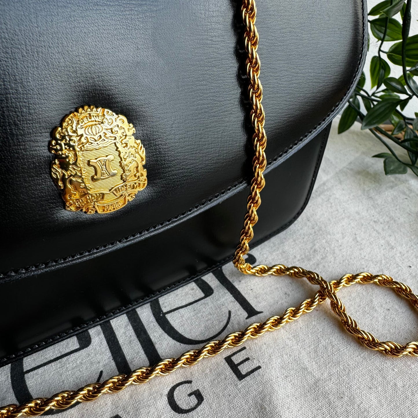 Celine Vintage Triomph Chain Strap Bag