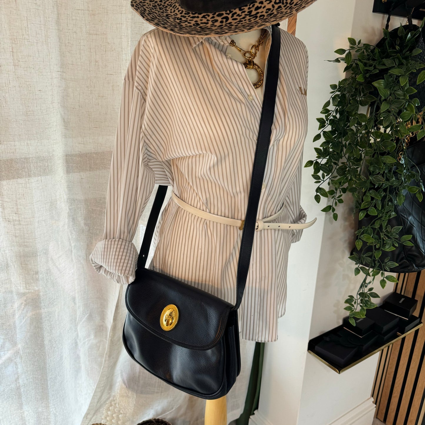 Dior 1980s Navy CD Closure Two Way Bag
