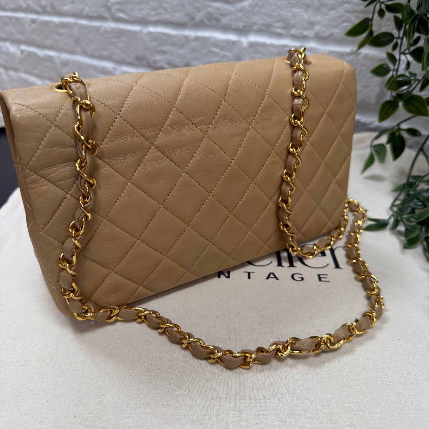 Chanel 1989 Rare Dark Beige Full Flap