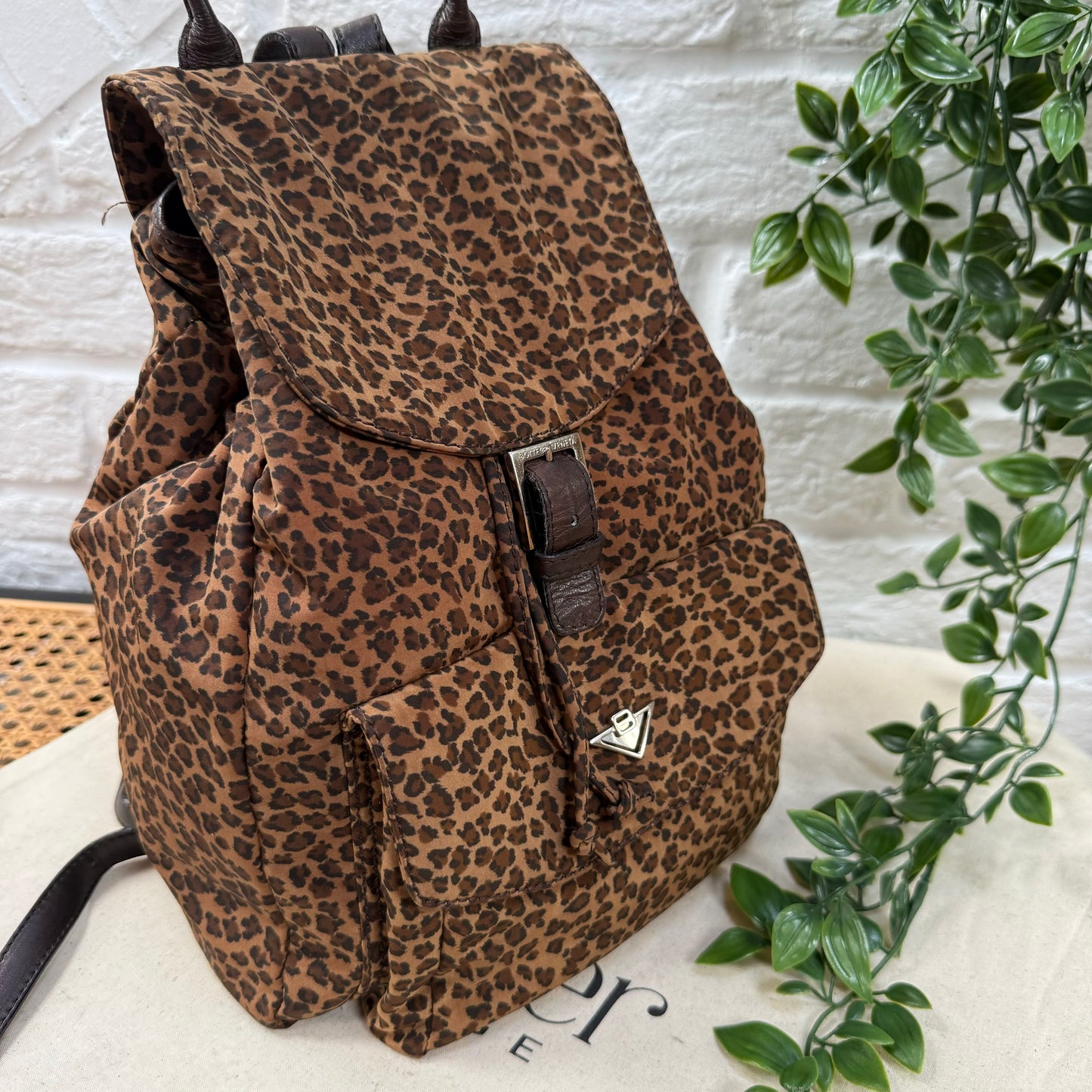 Bottega Veneta 1980s Leopard Print Back Pack