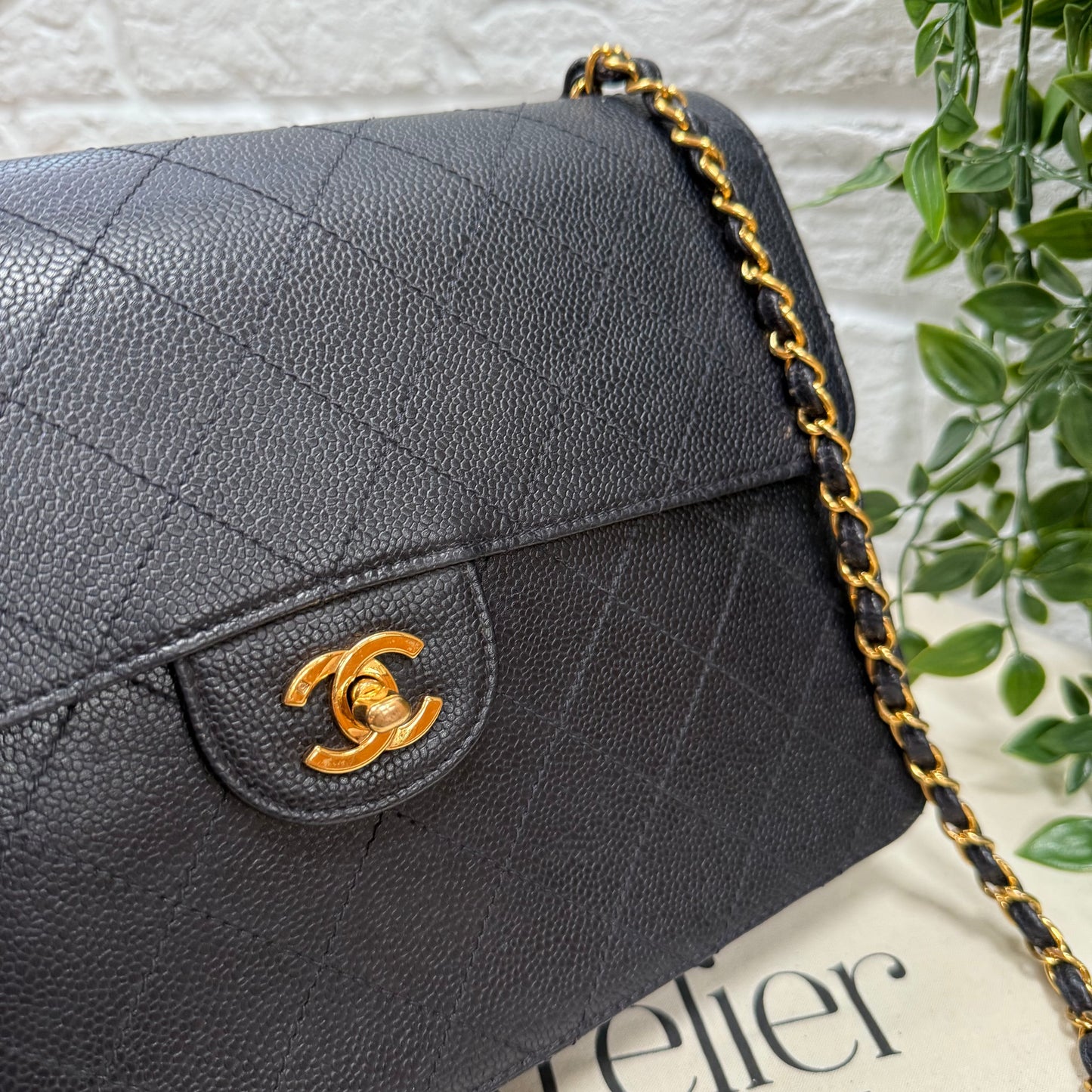 Chanel 1997 Very Rare Midnight Blue Caviar Single Flap