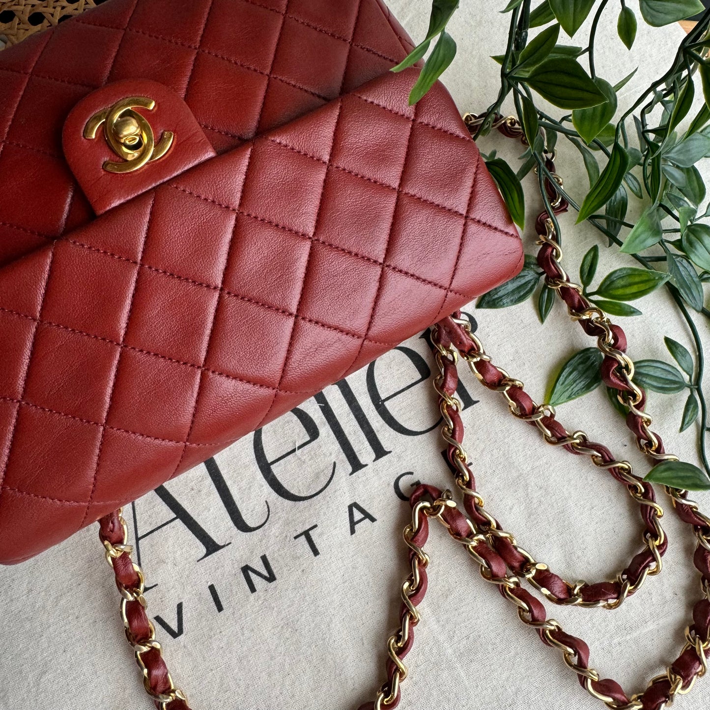 Chanel 1989 Bordeaux Red Classic Single Flap Medium