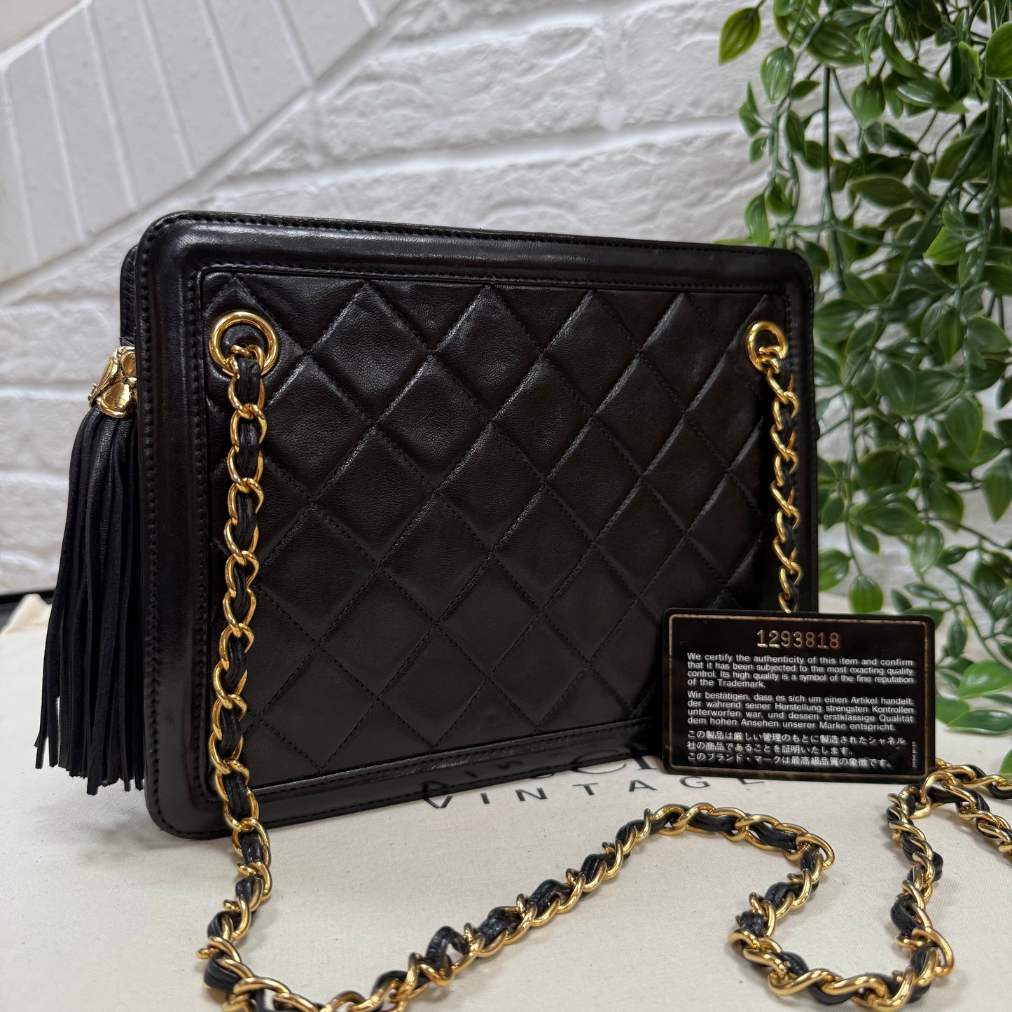 Chanel 1989 Cross Body Tassel Mini zip Tote