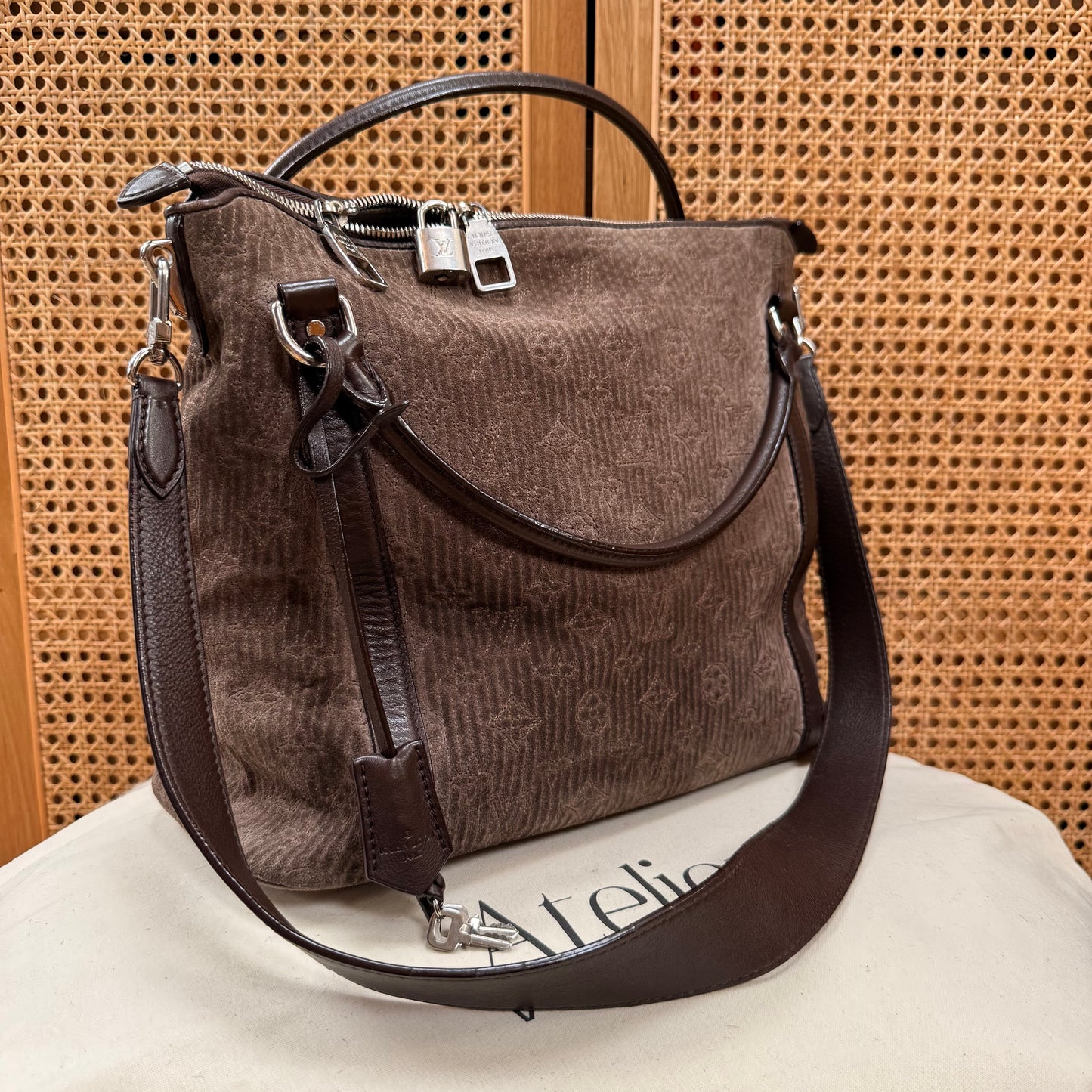 Louis Vuitton 2011 Antheia in Monogram Brown Suede & Leather Two Way