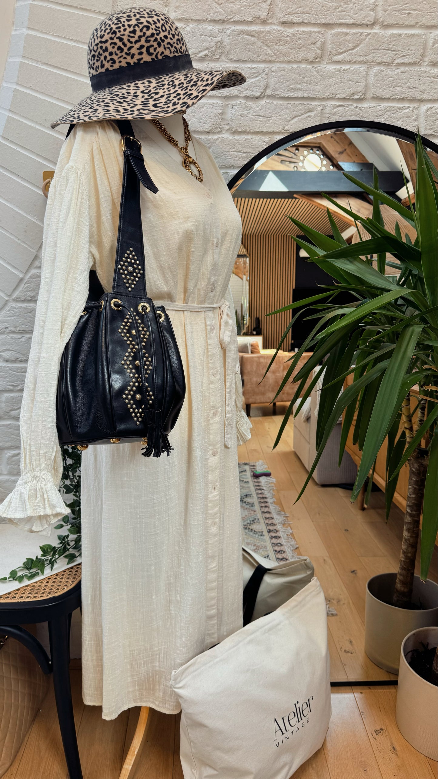 Saint Laurent 1990s Studded Sling Bag