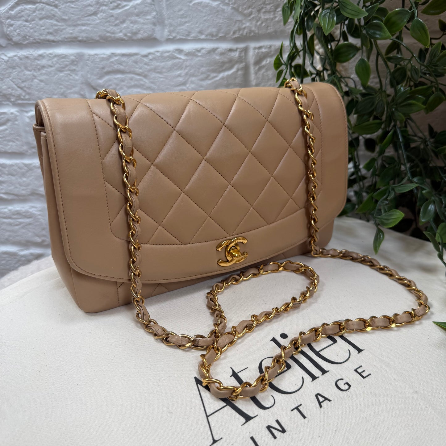 Chanel 1993 Rare Dark Beige Diana Medium