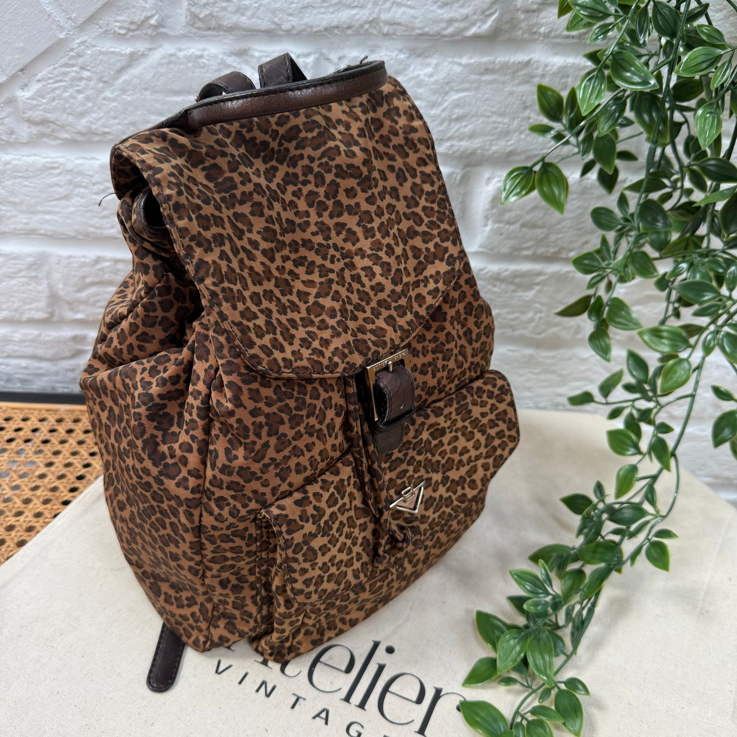 Bottega Veneta 1980s Leopard Print Back Pack