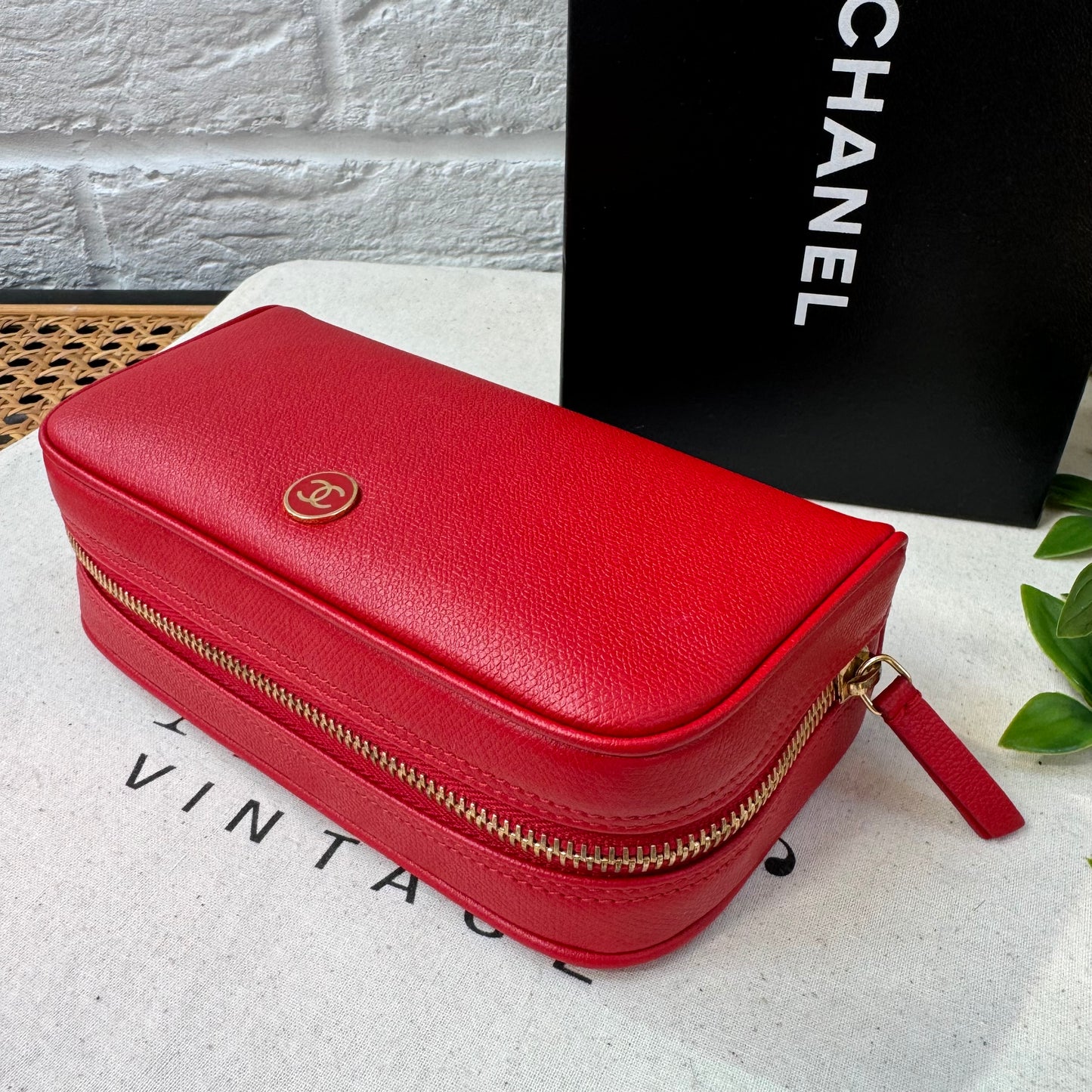 Chanel 2003 As New & Boxed Coco Button Vanity Clutch