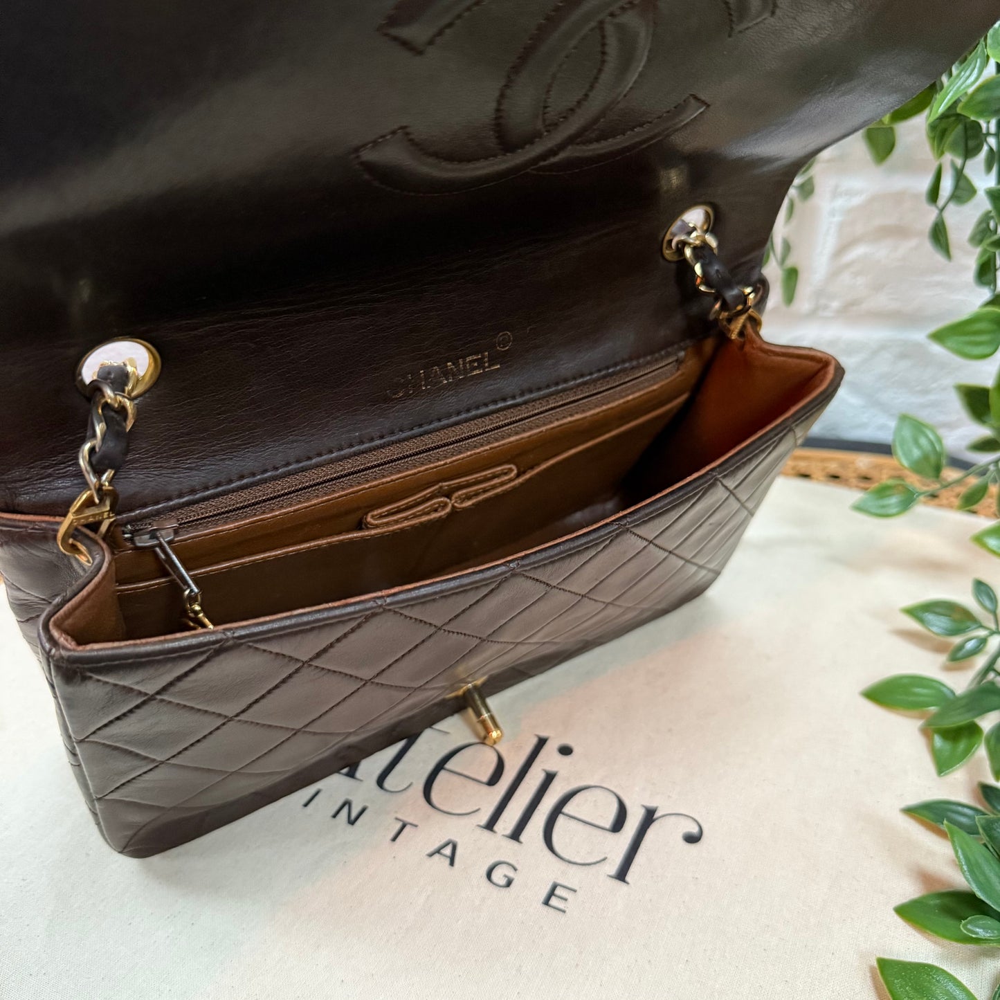 Chanel Rare 1989 Chocolate Brown Classic Medium Rectangle Full Flap