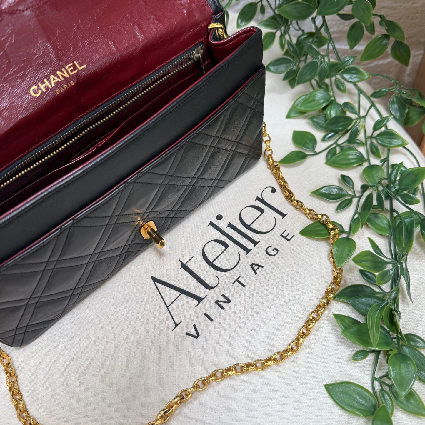 Chanel Rare 1986 Double Diamond Quilted Bijoux Chain Classic Rectangle