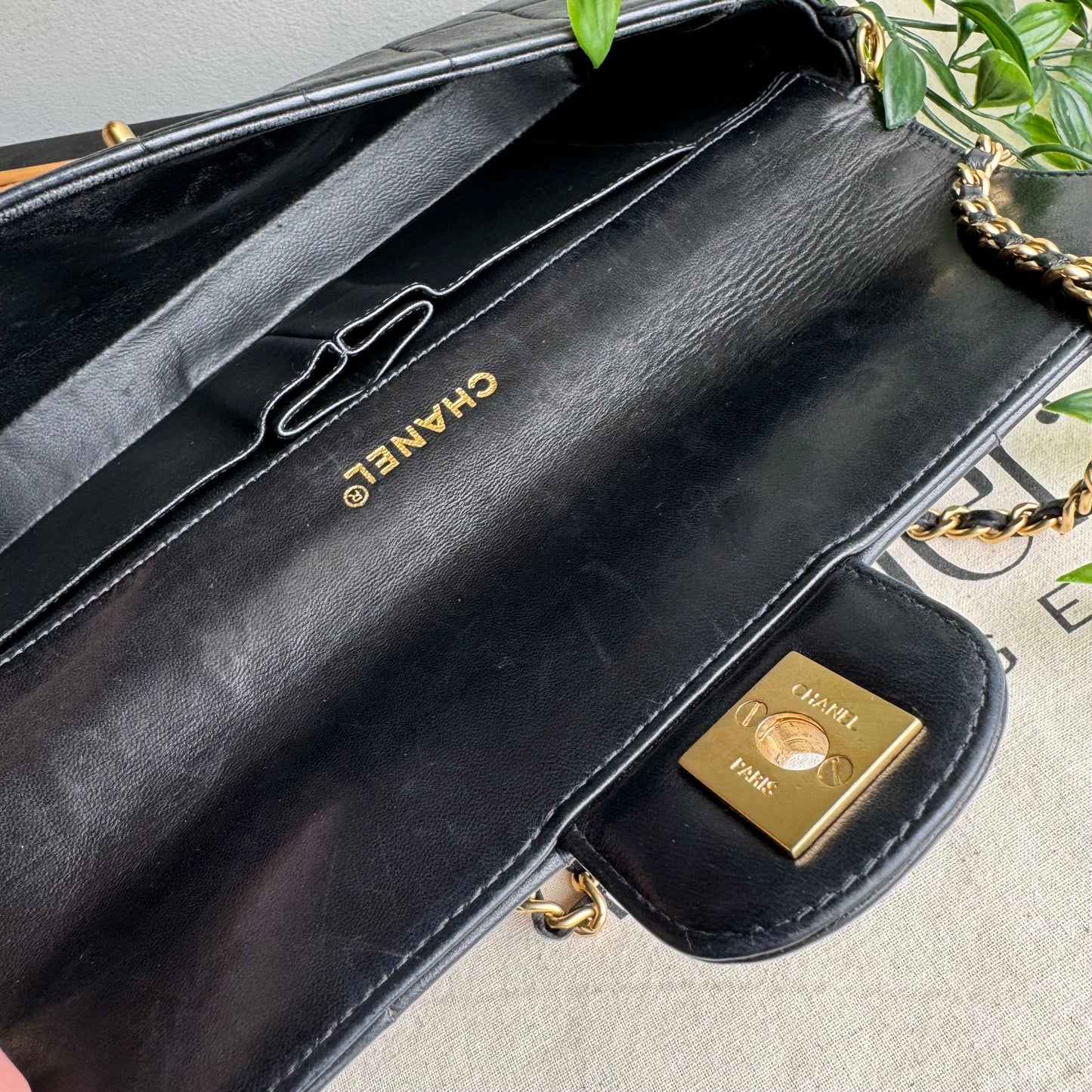 Chanel 2000 East West Chocolate Bar Single Flap
