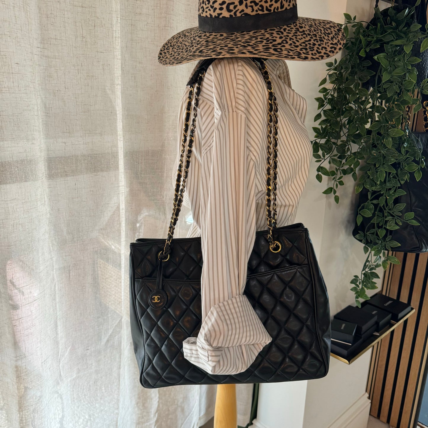 Chanel 1986 Quilted Lambskin CC Charm Tote